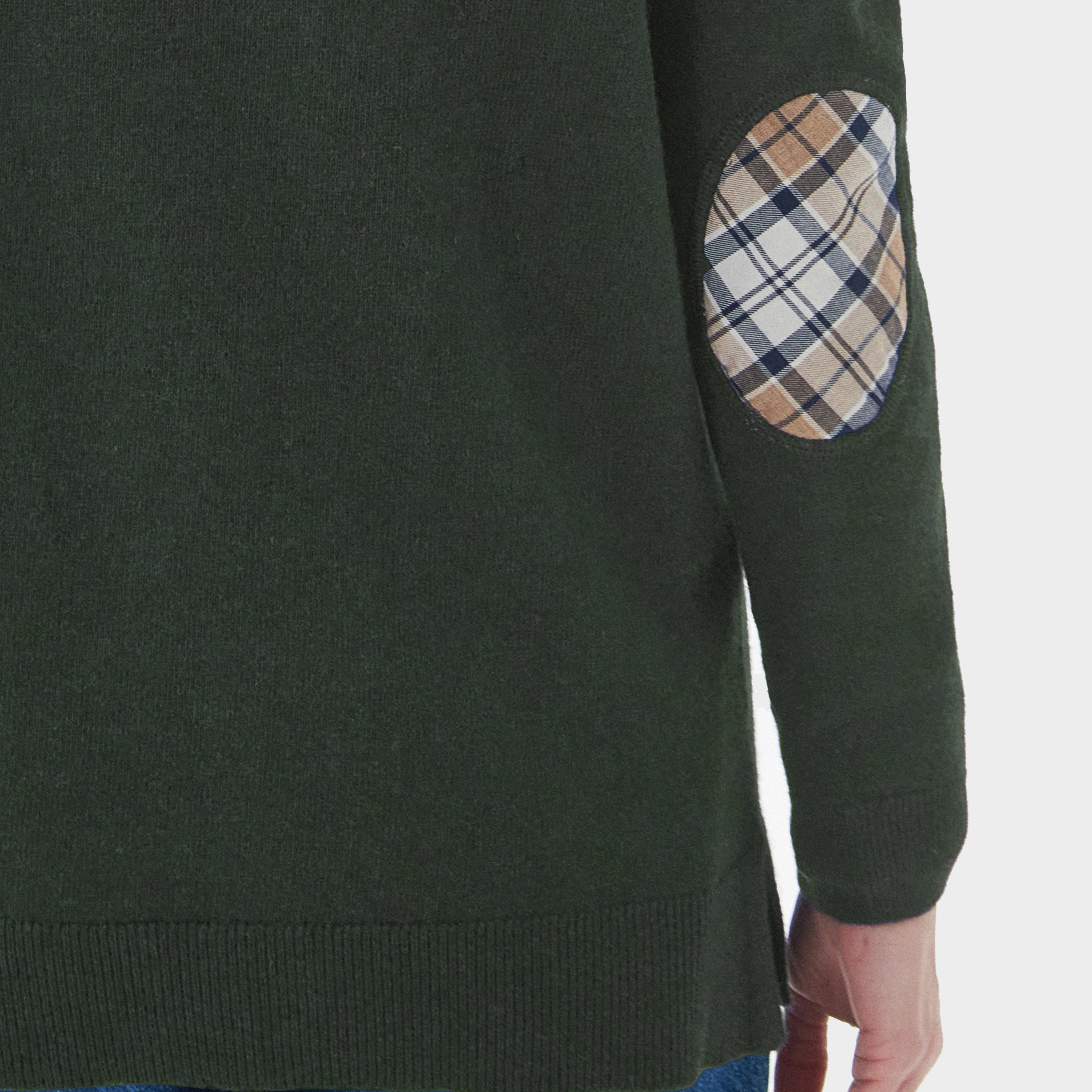 Womens Pendle Knitted Jumper Warm Olive/Fawn