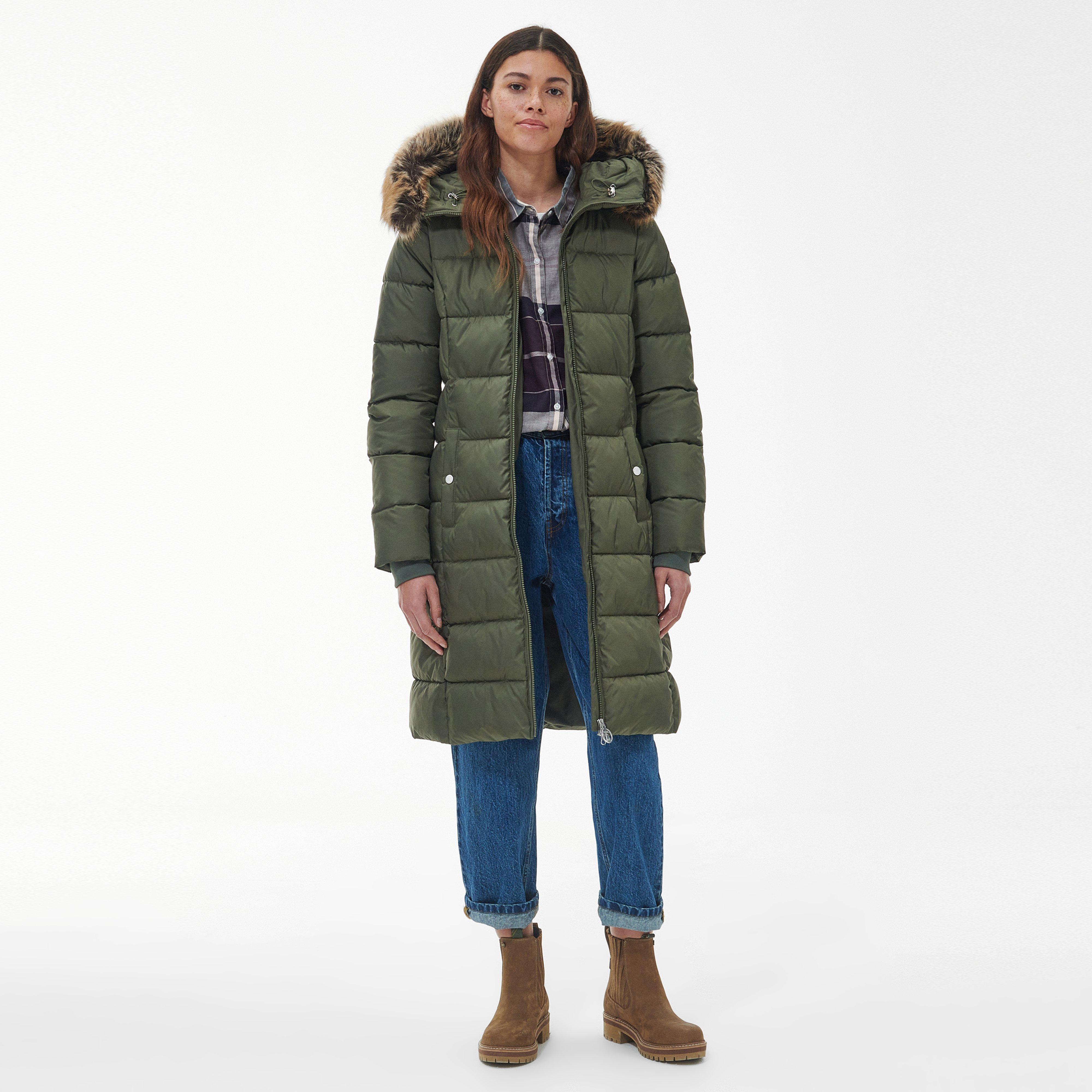 Womens Rosoman Quilted Jacket Deep Olive