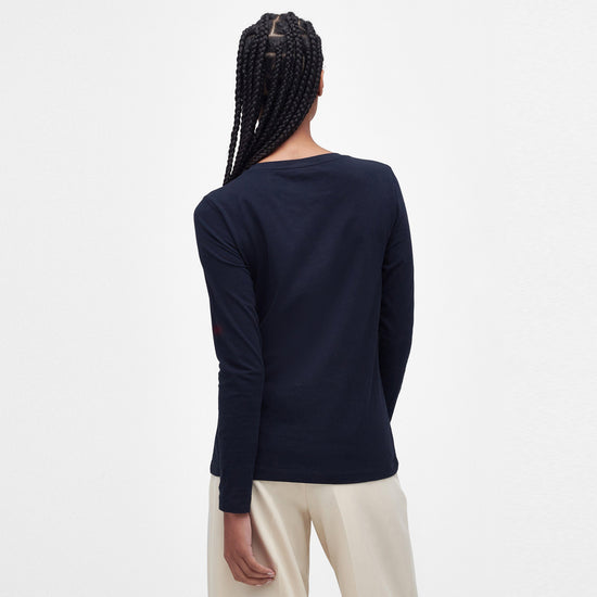 Womens Otterburn Long-Sleeve T-Shirt Navy/White