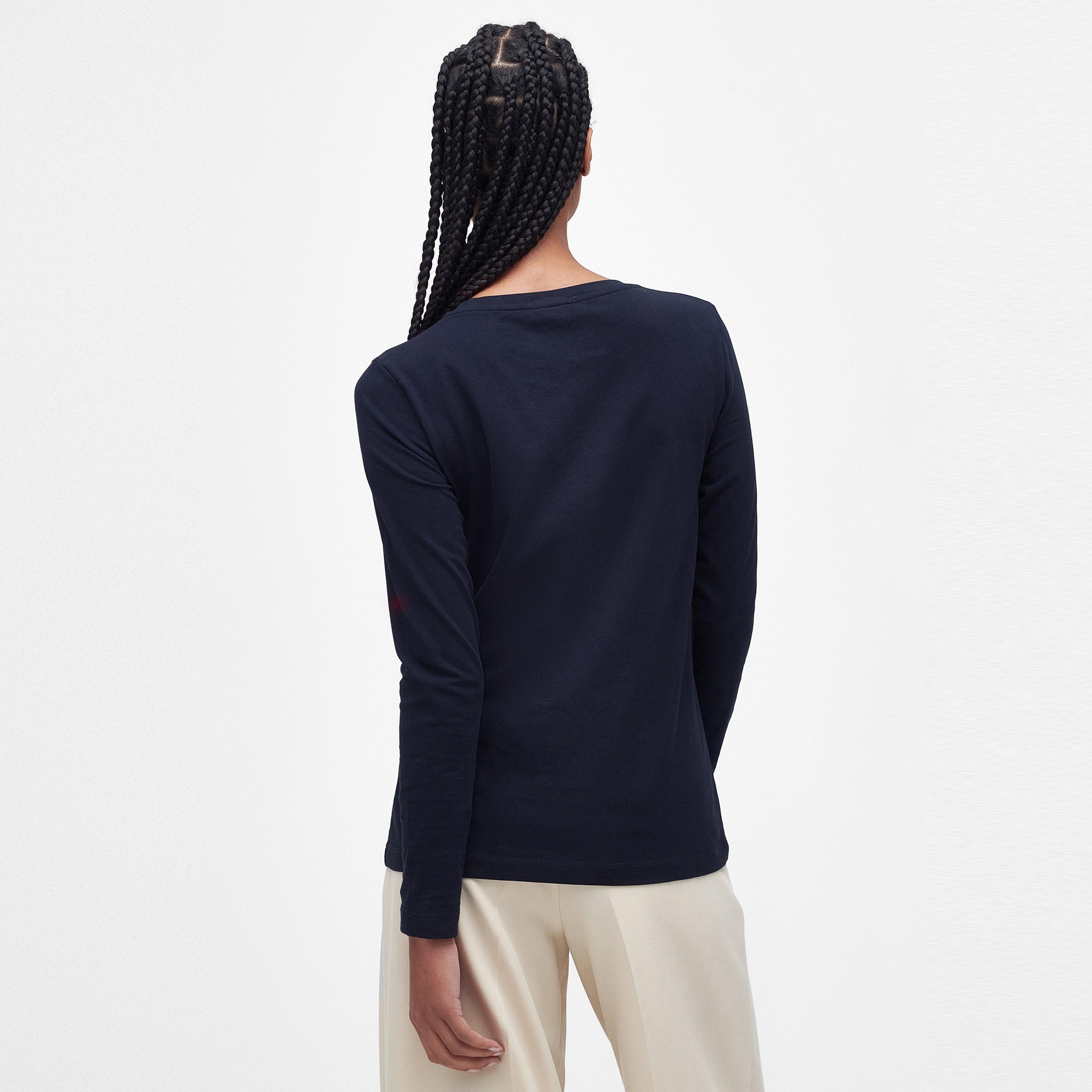 Womens Otterburn Long-Sleeve T-Shirt Navy/White