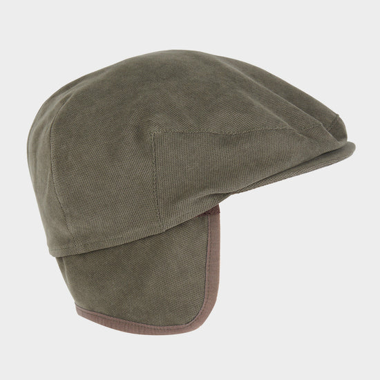 Mens Waterproof Beaufort Flat Cap Dark Olive