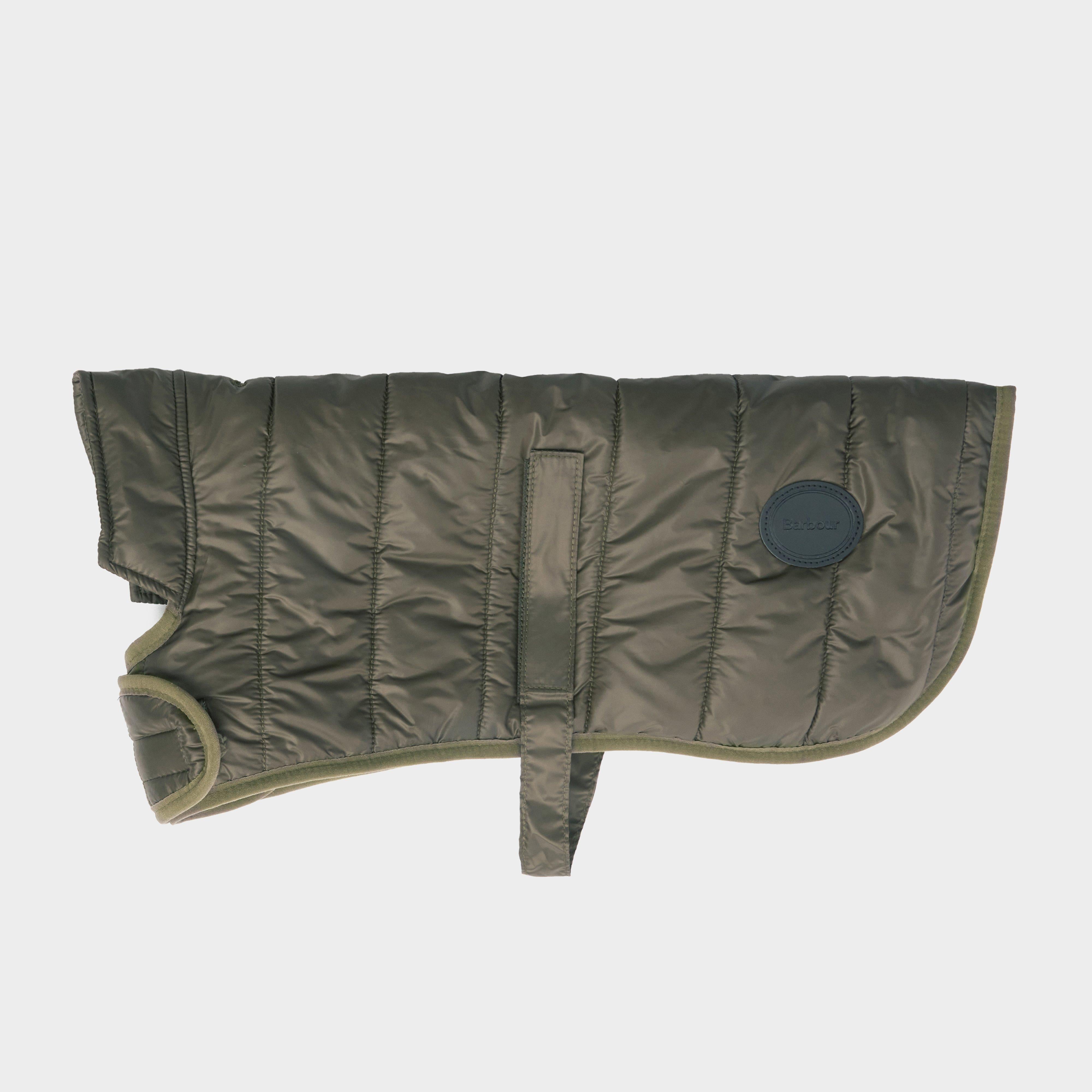 Baffle Quilted Dog Coat Dark Olive