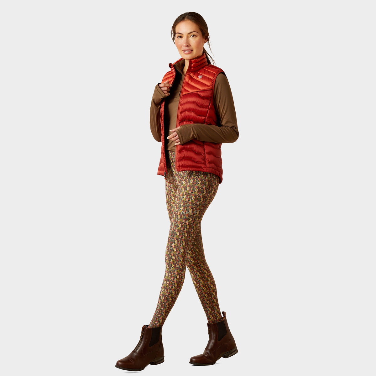 Womens Ideal Down Gilet Iridescent Red Ochre/Burnt Bri