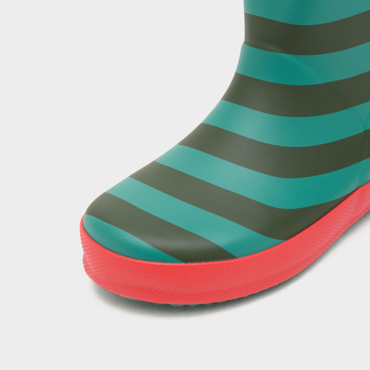 Kids First Classic Elf Stripe Wellington Boots Red/Green