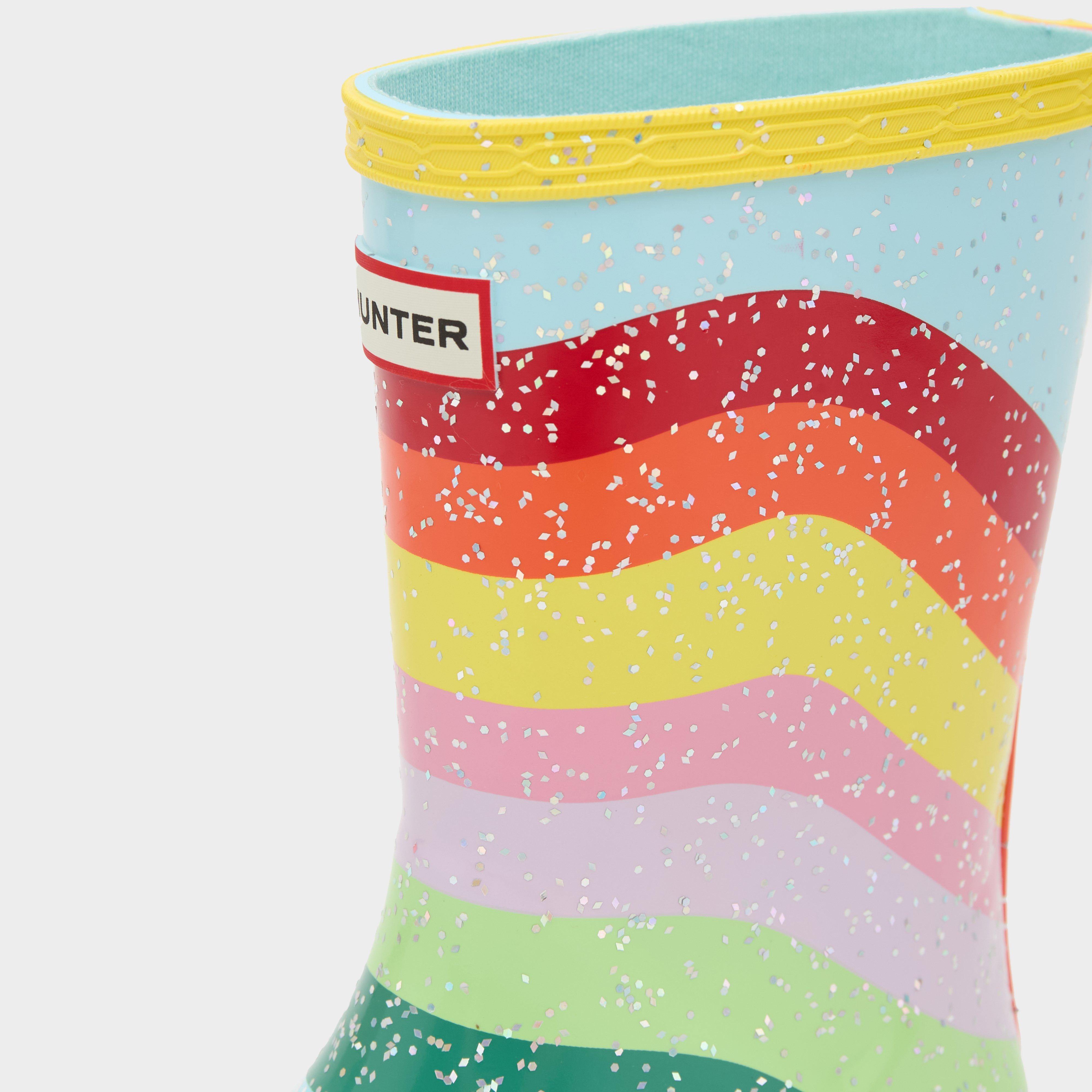 Original First Glitter Wellington Boots Rainbow
