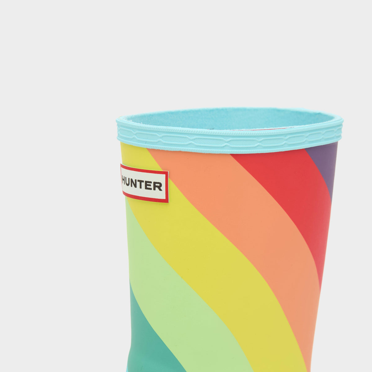 Kids First Classic Rainbow Wellington Boots Blue Rainbow Stripe