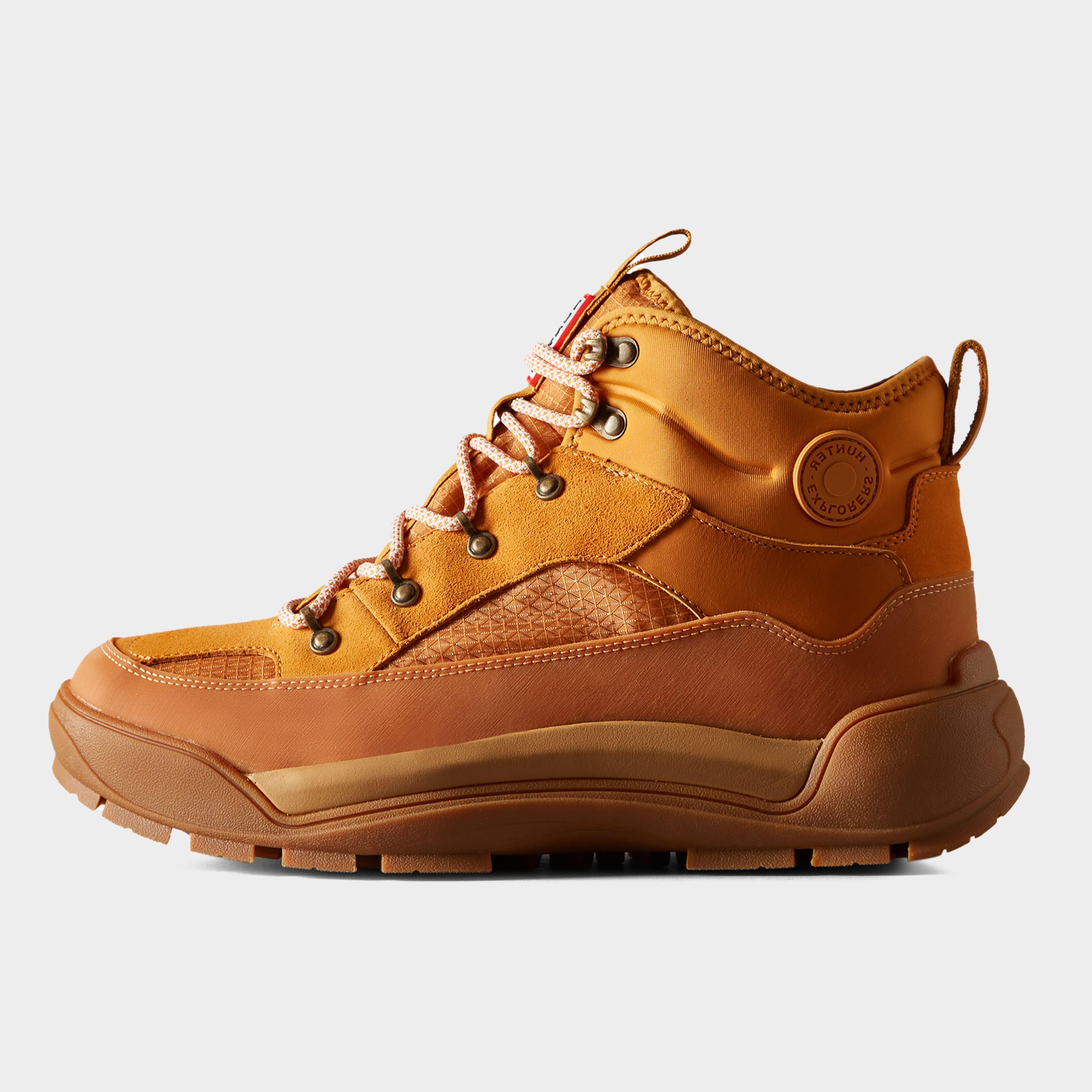 Mens Urban Explorer Leather Lace-Up Commando Boots Orange