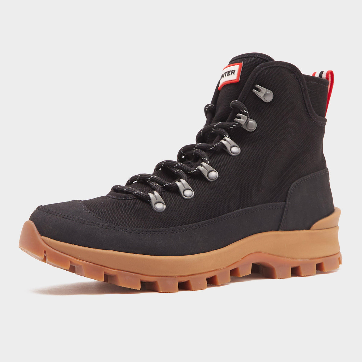 Mens Canvas Desert Commando Boots Black