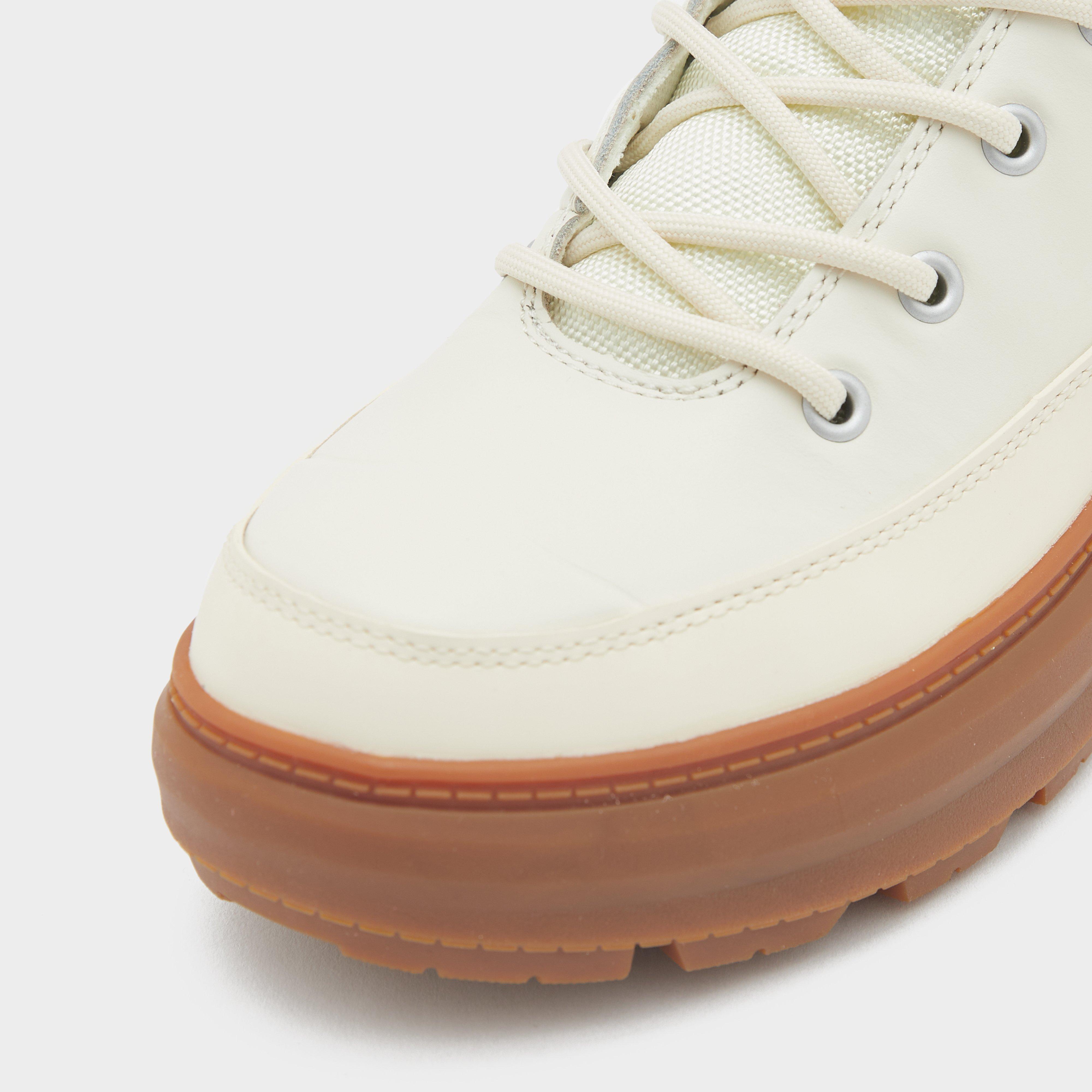 Womens Rebel Explorer Leather Commando Boots Shaded White/Gum