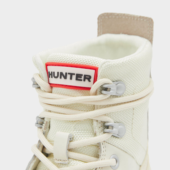 Womens Rebel Explorer Leather Commando Boots Shaded White/Gum