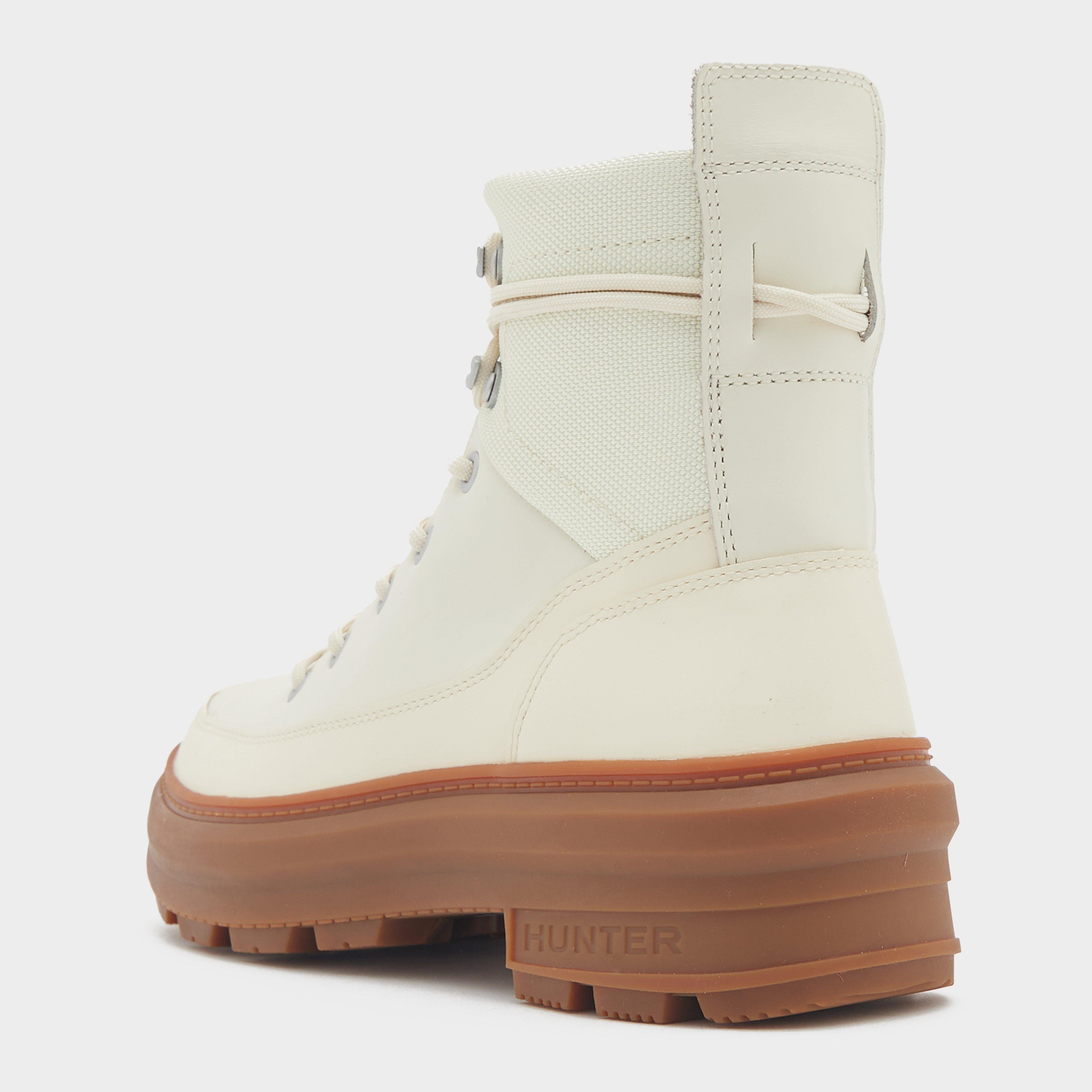 Womens Rebel Explorer Leather Commando Boots Shaded White/Gum