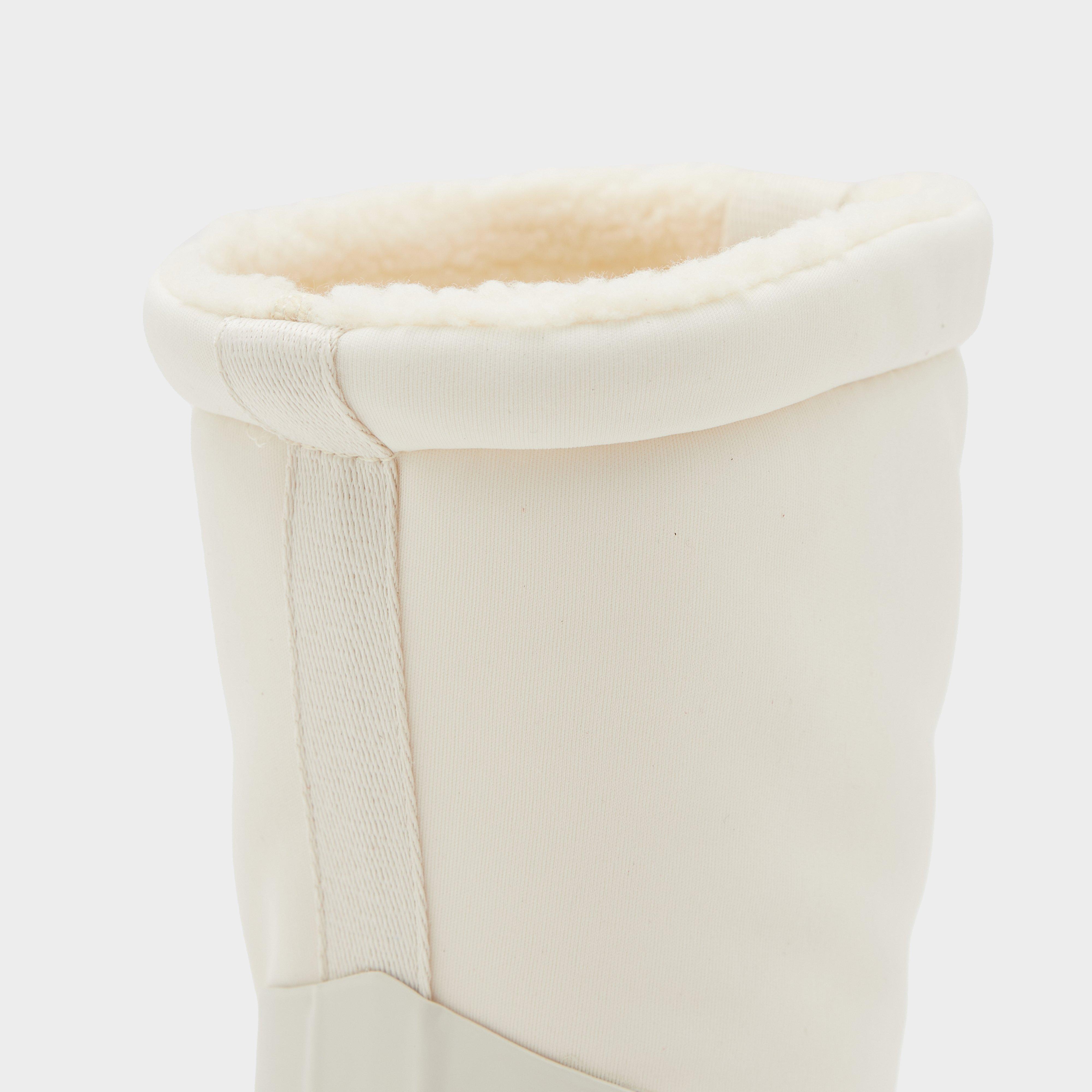 Womens Refined Stitched Roll Top Vegan Shearling Boots White