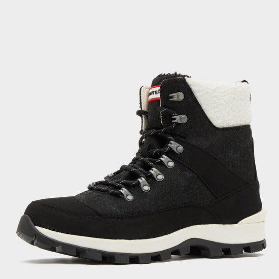 Womens Felt Commando Boots Black
