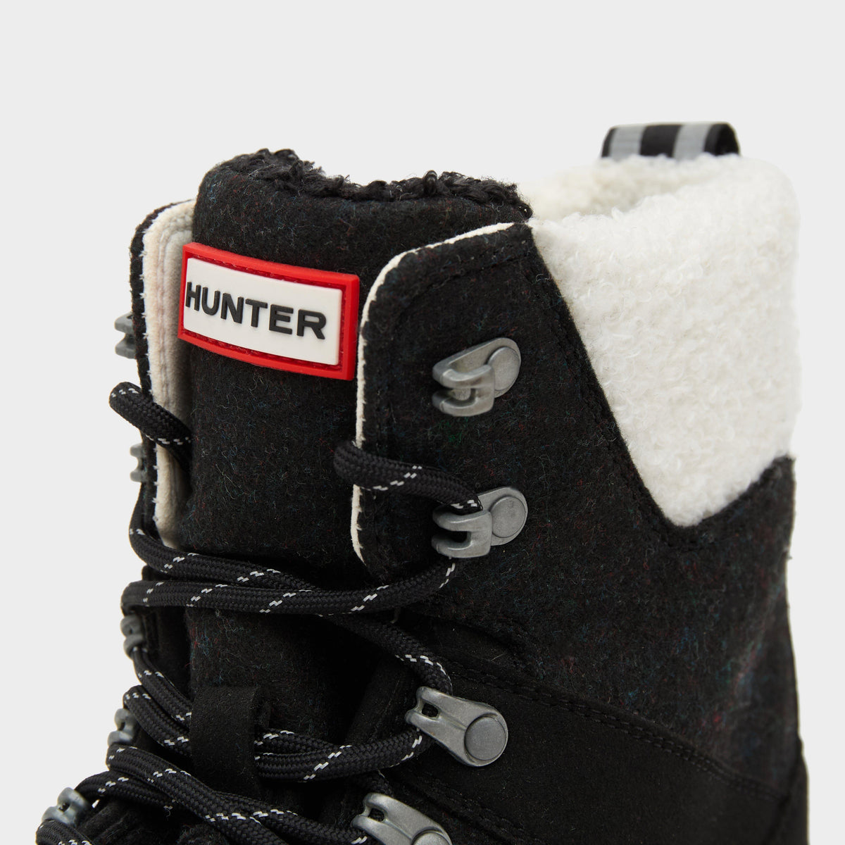 Womens Felt Commando Boots Black