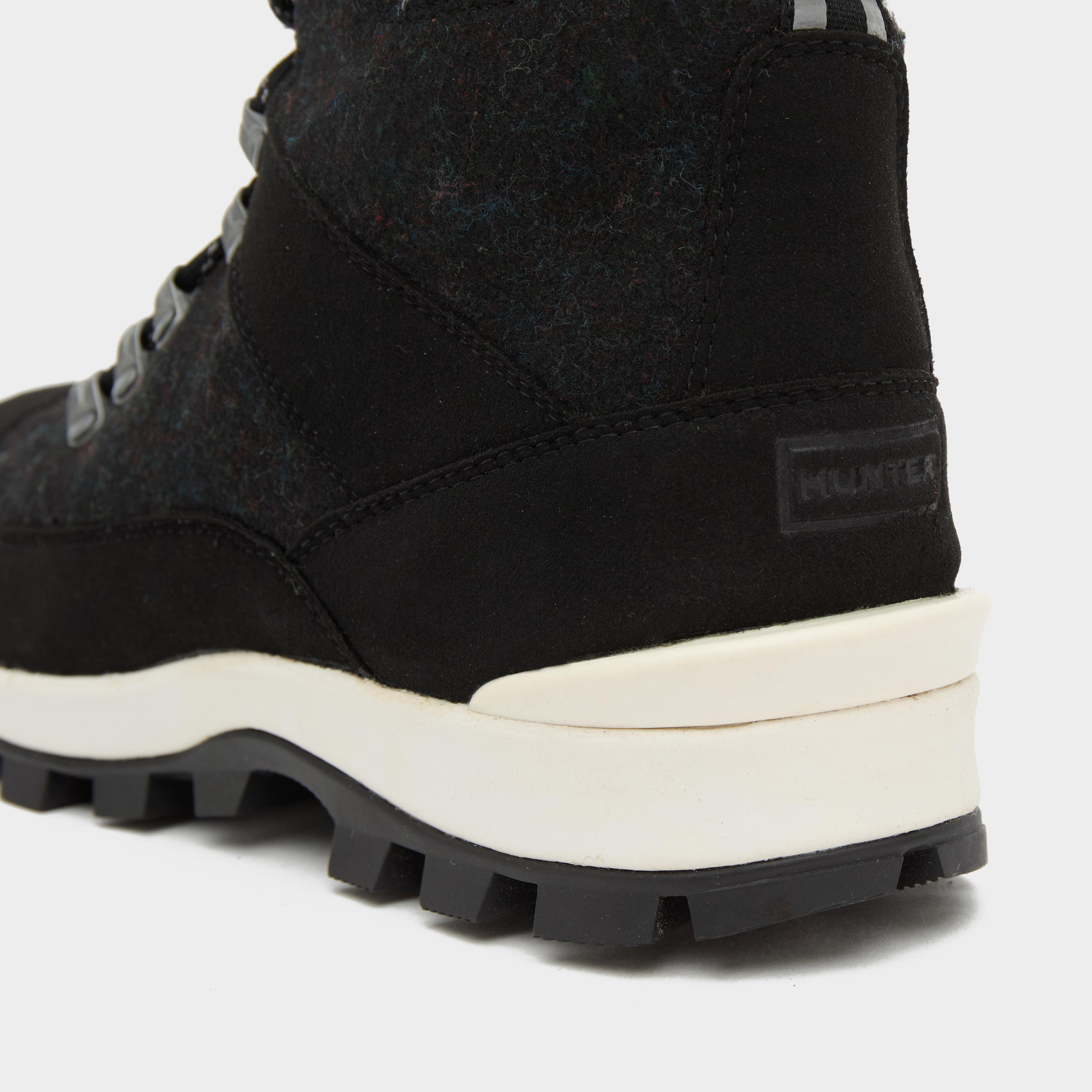 Womens Felt Commando Boots Black