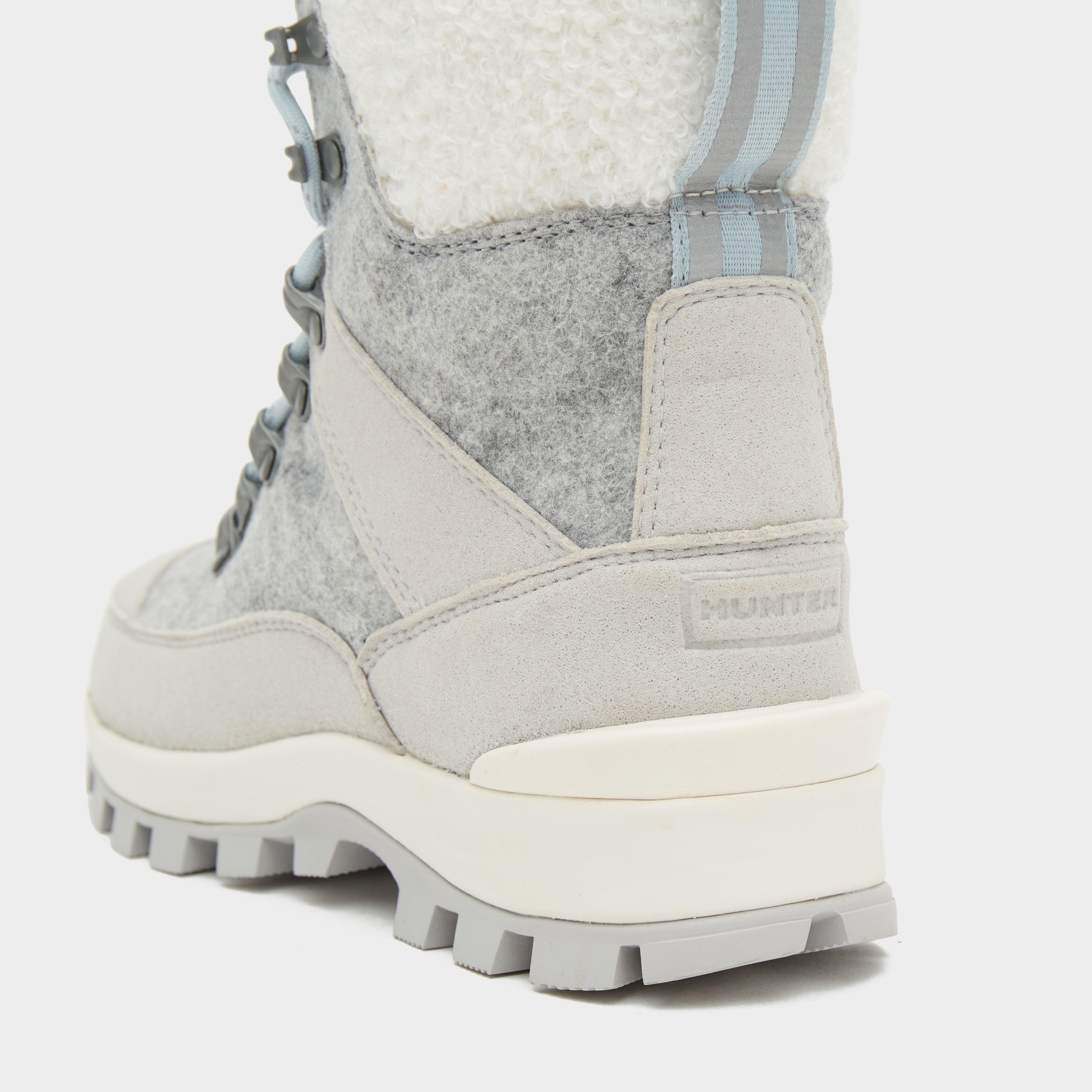 Womens Felt Commando Boots Grey