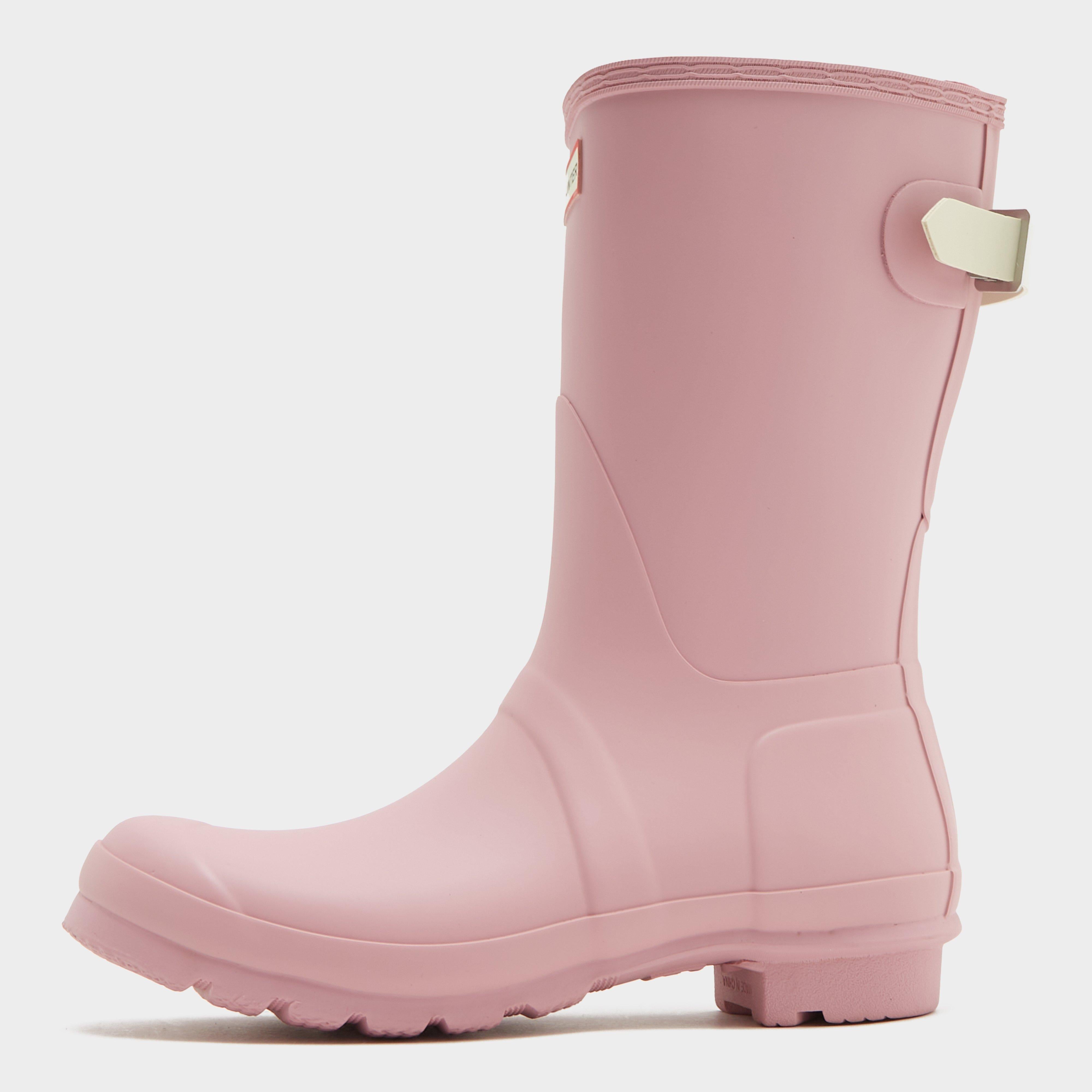Womens Short Back Adjustable Wellington Boots Pink