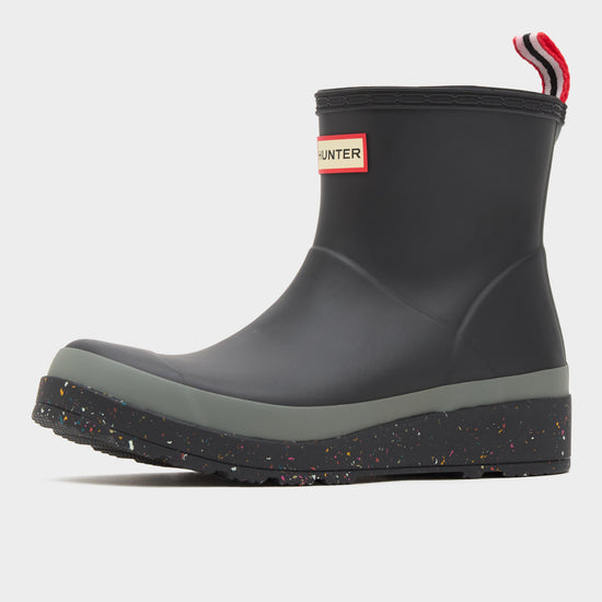 Womens Play Short Speckle Sole Wellington Boots Black/Steall/Spurrey