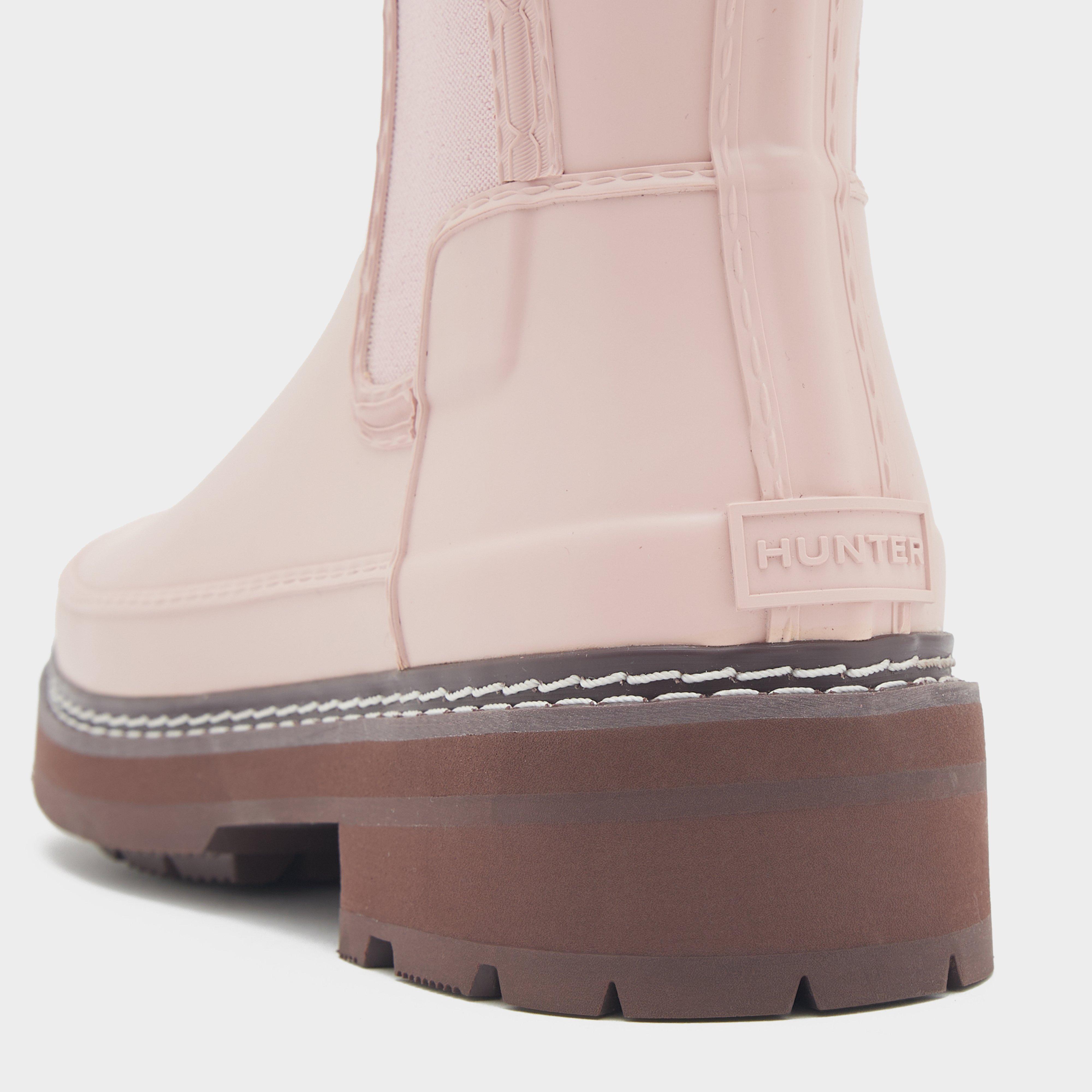 Womens Refined Stitch Detail Chelsea Wellington Boots Pink