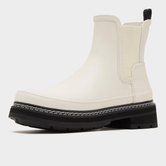 Womens Refined Stitch Detail Chelsea Wellington Boots White