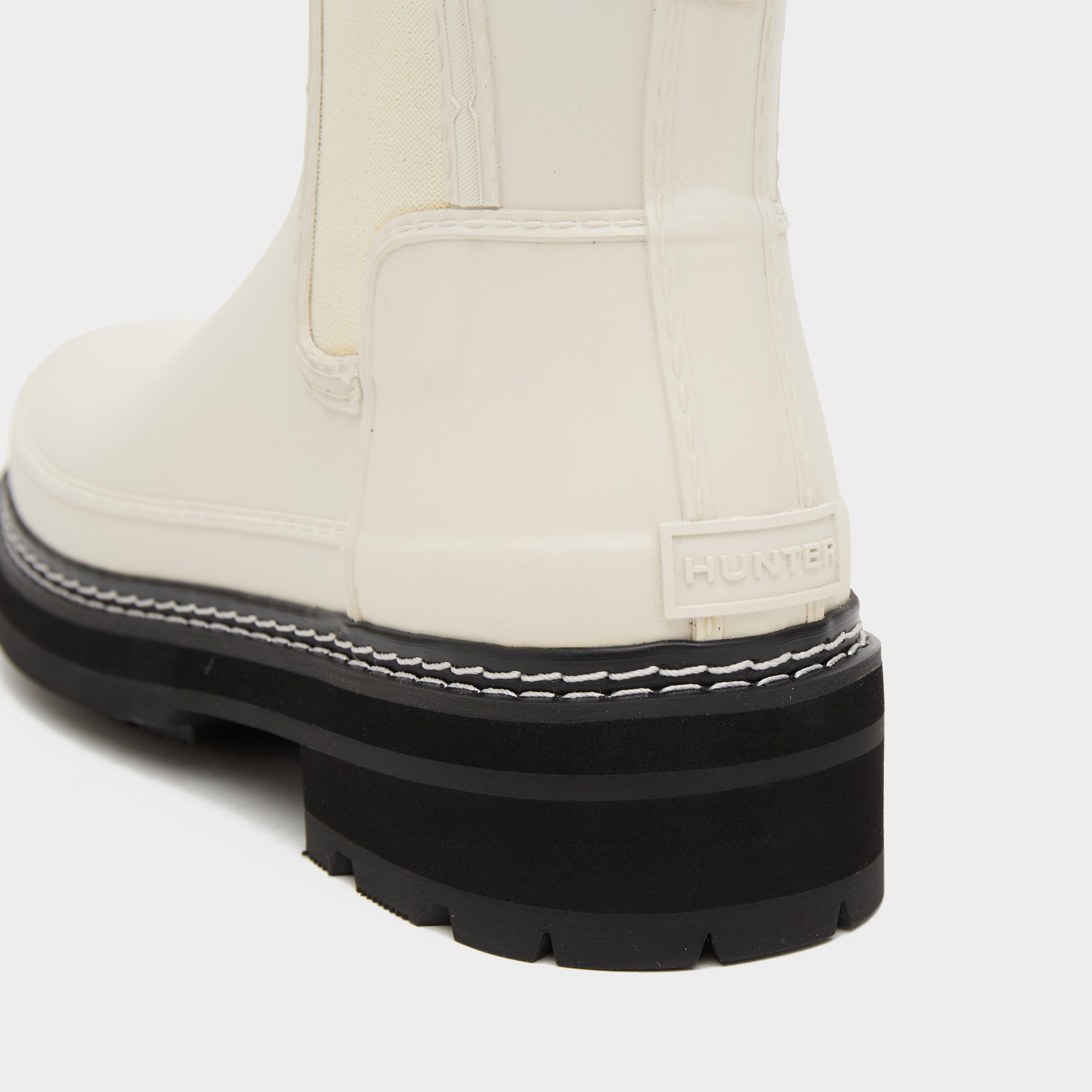 Womens Refined Stitch Detail Chelsea Wellington Boots White