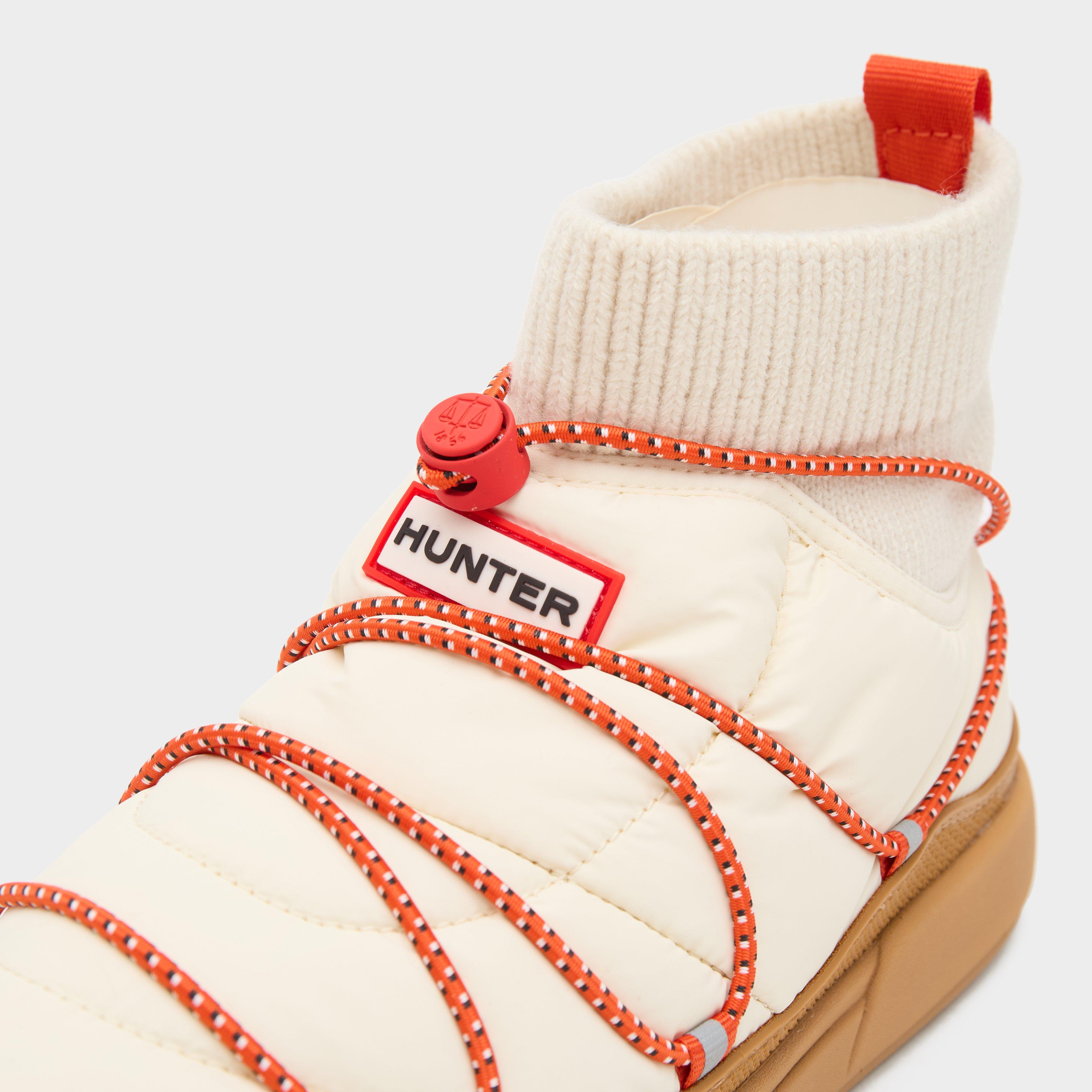 Womens In/Out Puffer Lace Up Boots White