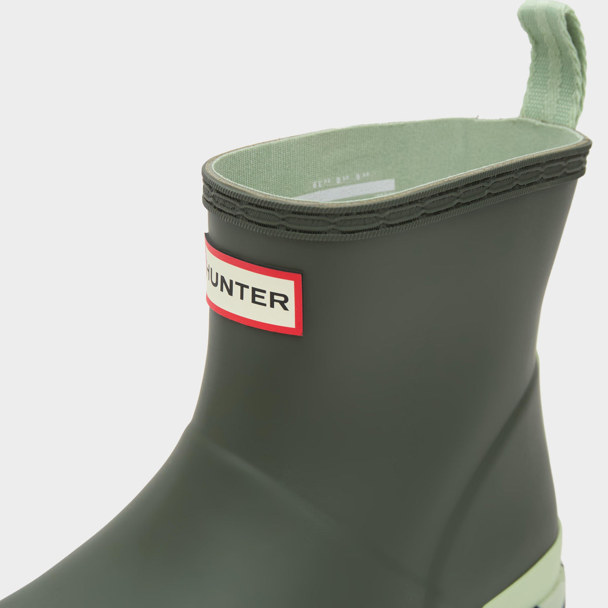 Womens Play Short Splash Sole Rain Wellington Boots Dark Olive/Everglade Green/Black