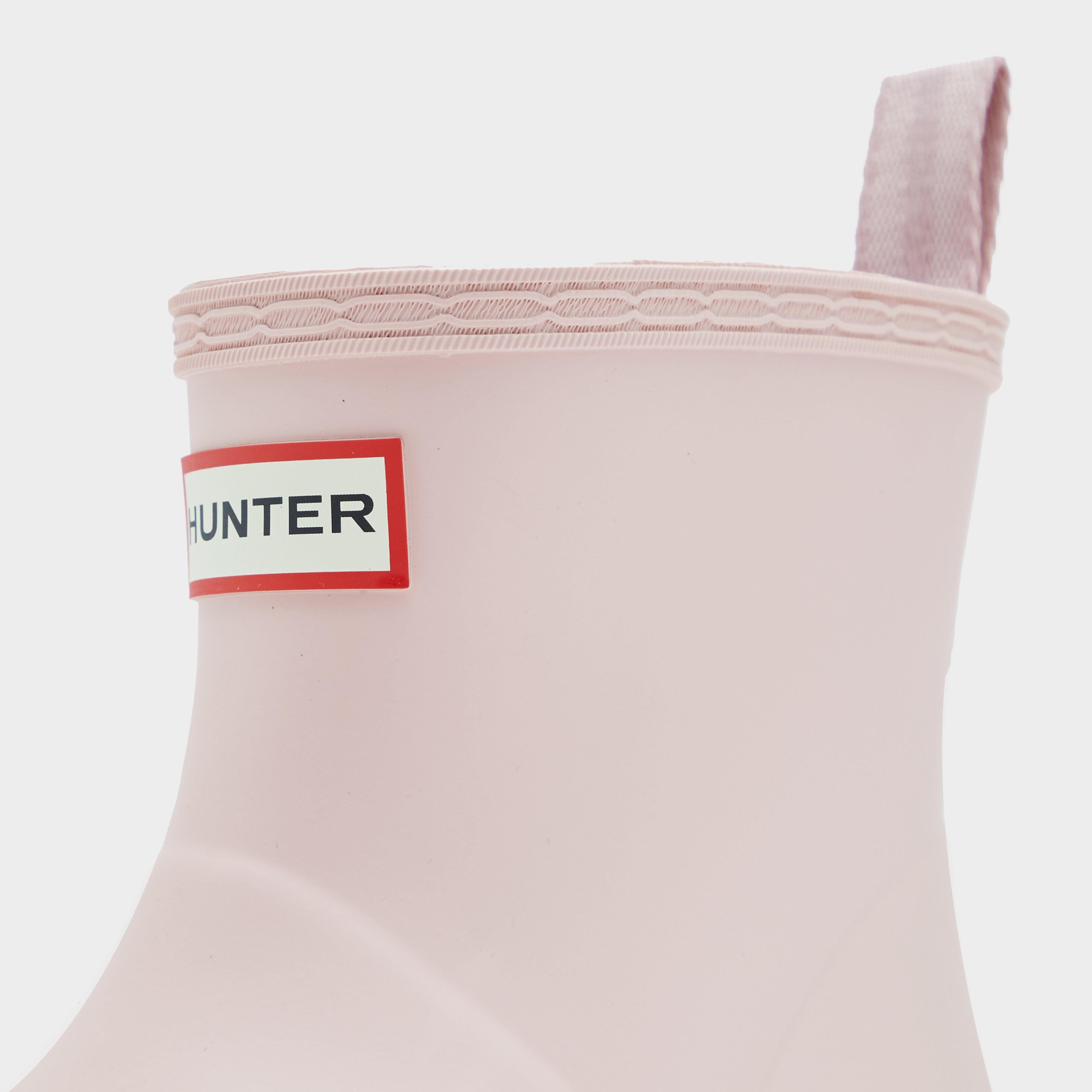 Womens Play Short Splash Sole Rain Wellington Boots Baby Pink/White