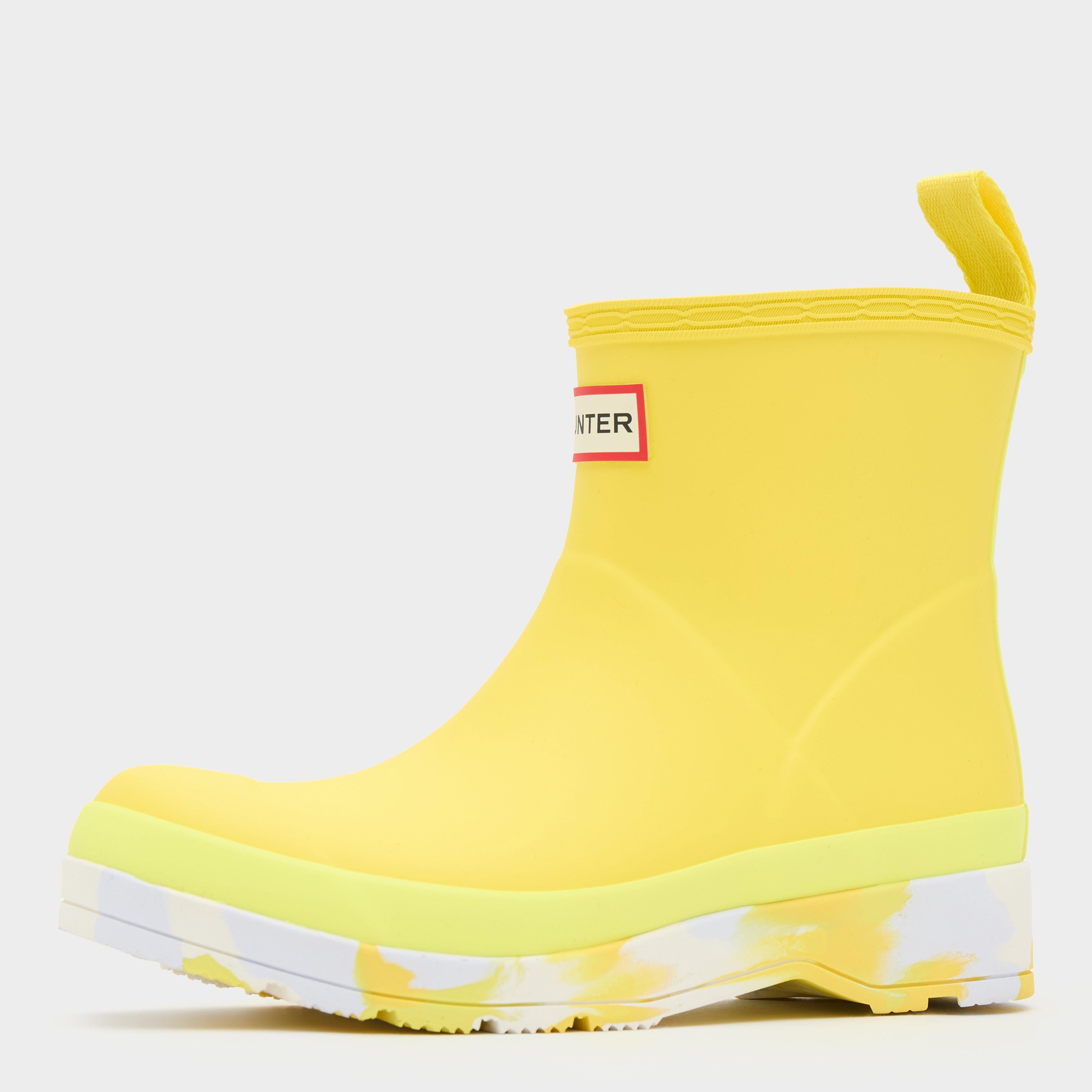 Womens Play Short Splash Sole Rain Wellington Boots Zesty Yellow