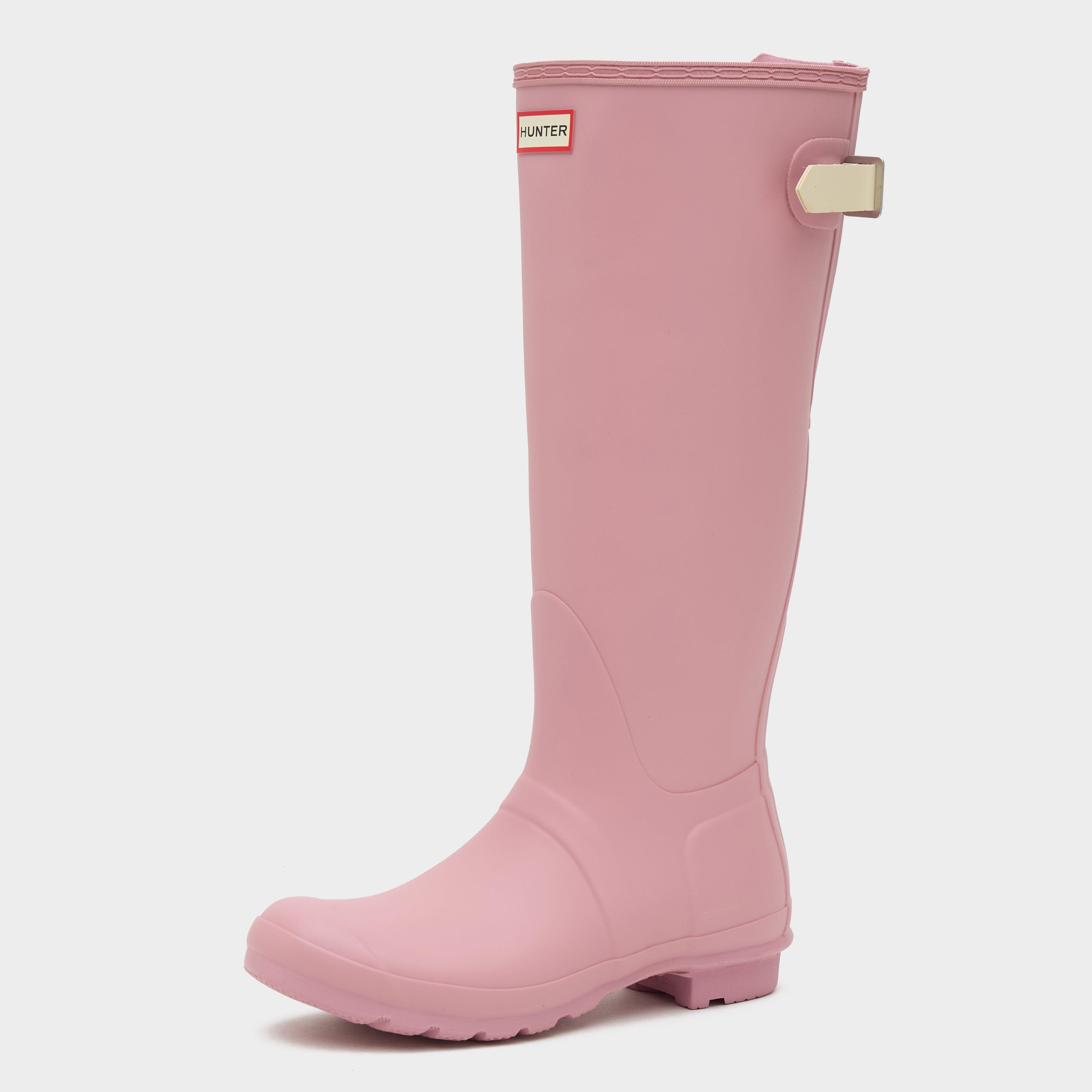 Womens Tall Back Adjustable Wellington Boots Light Pink