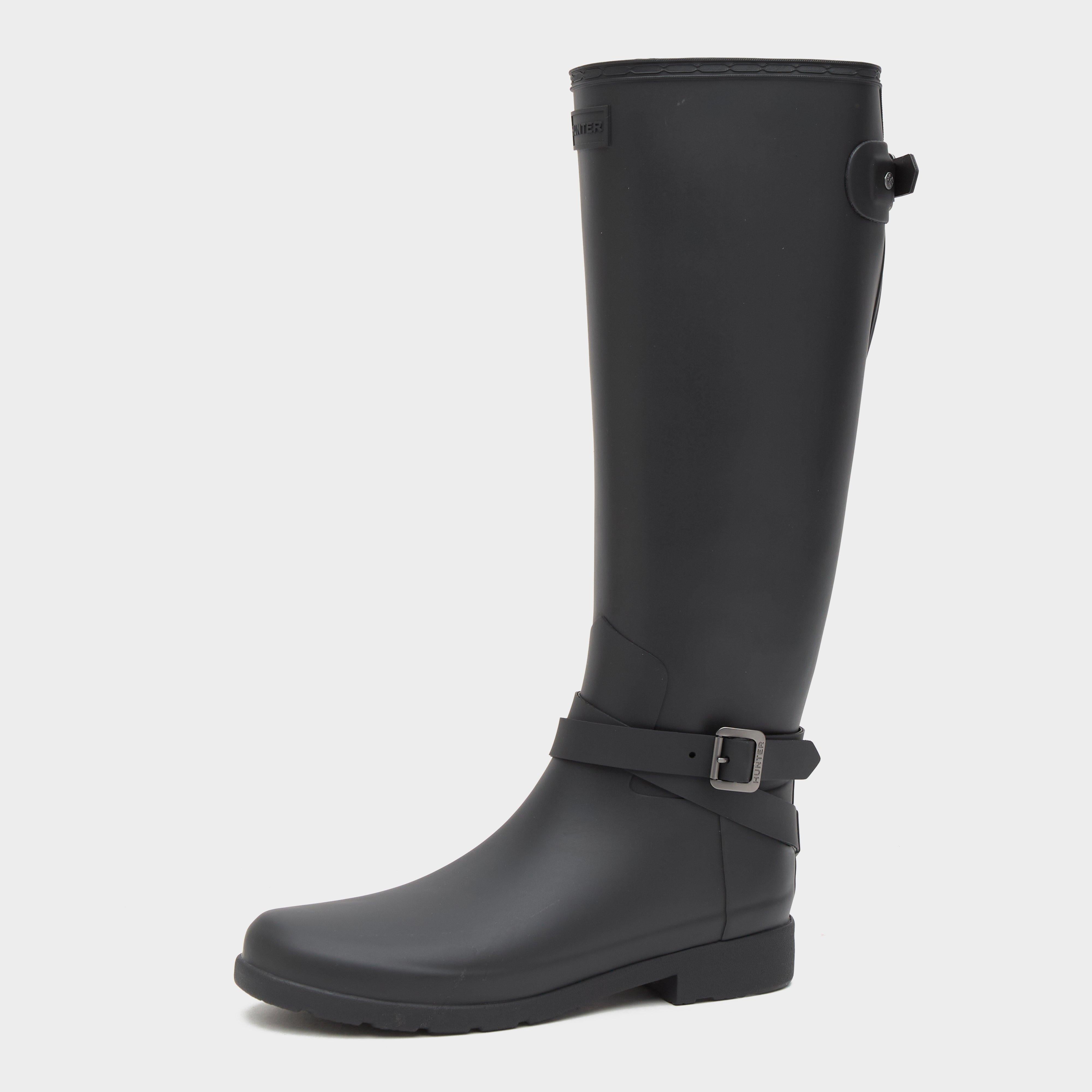 Womens Original Refined Back Adjustable Tall Wellington Boots Black