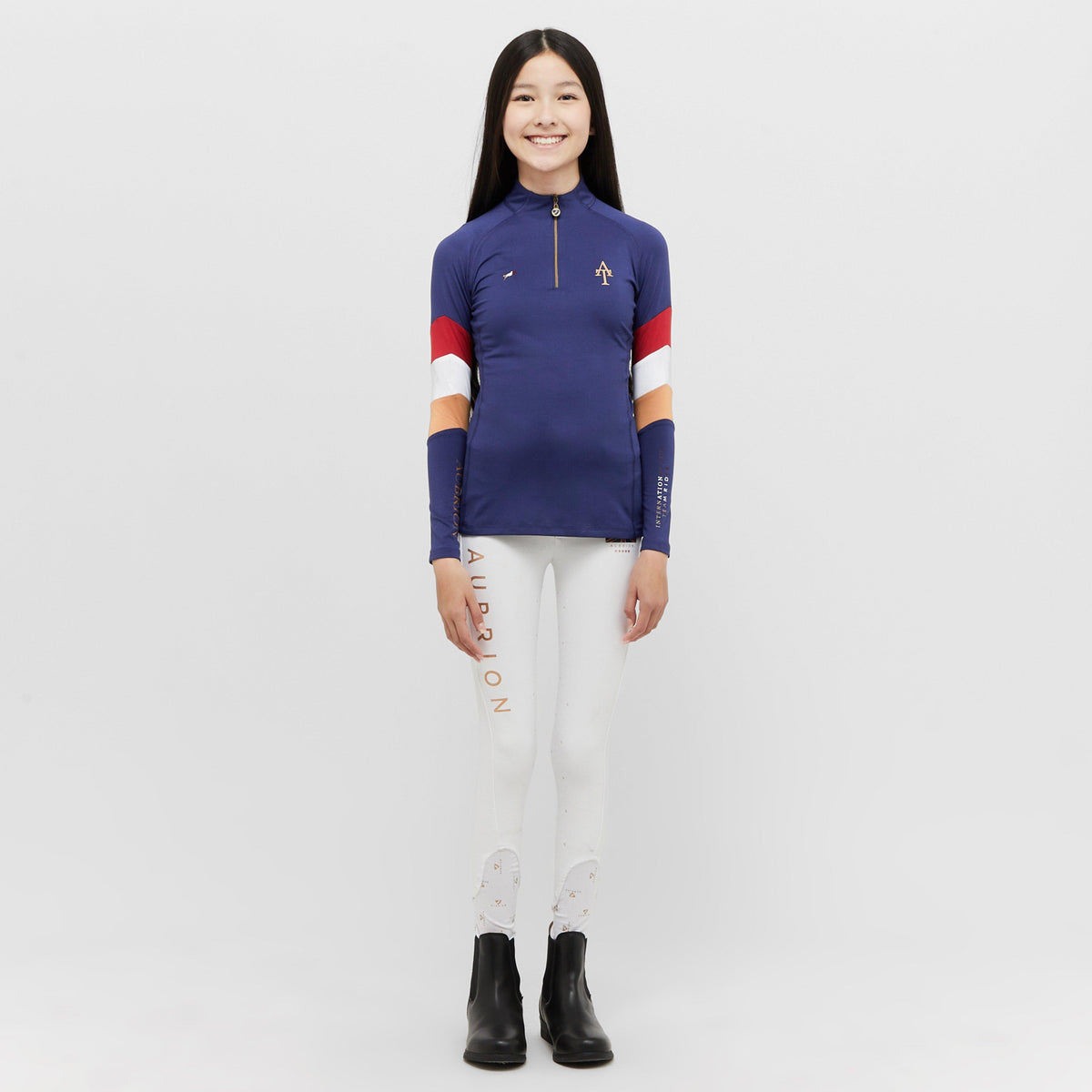 Young Rider Team Long Sleeved Base Layer Navy