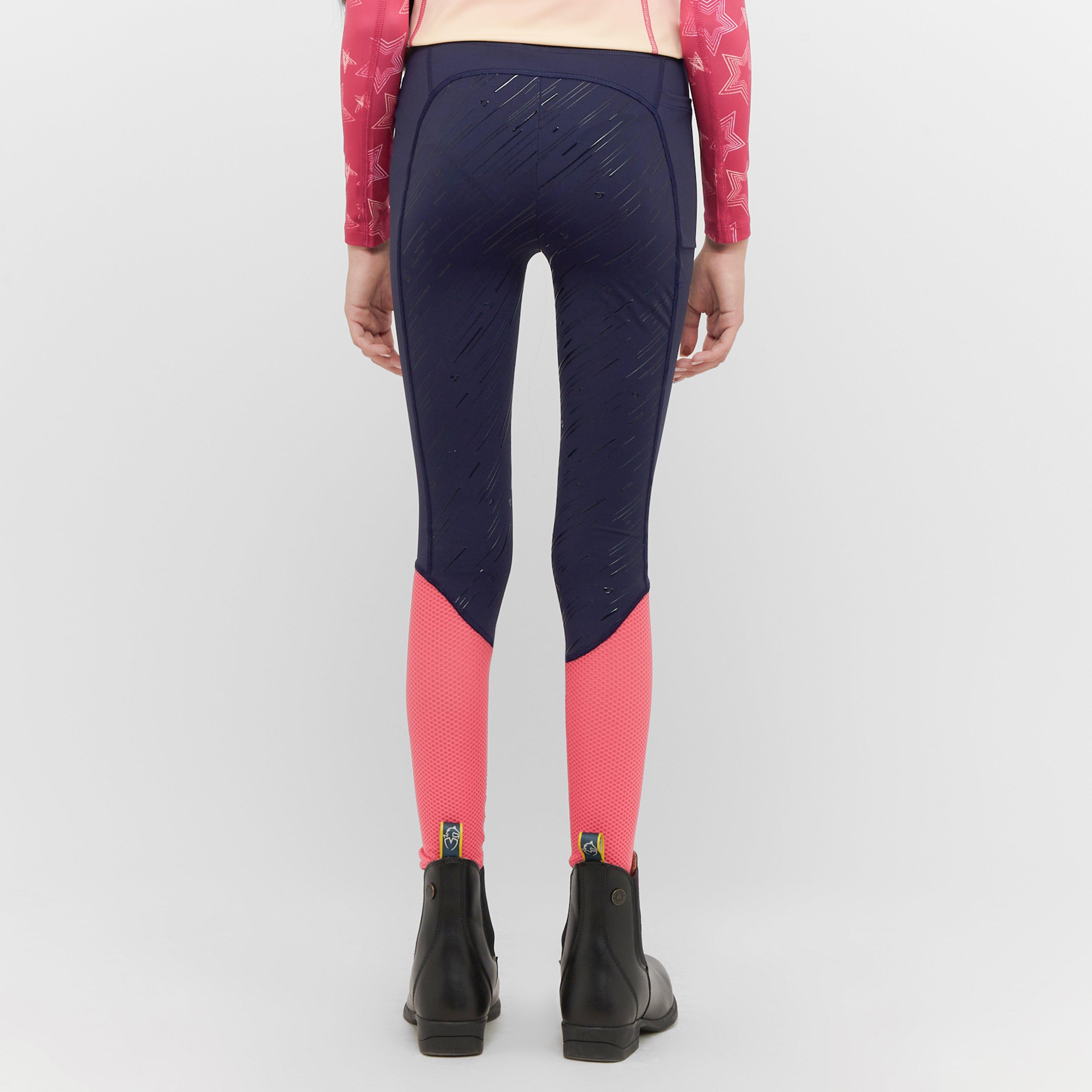 Young Rider Rhythm Mesh Riding Tights Navy
