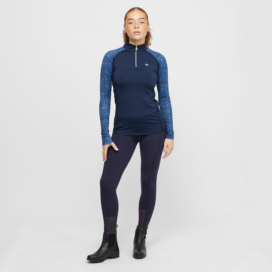 Womens Hyde Park Base Layer Navy Paisley