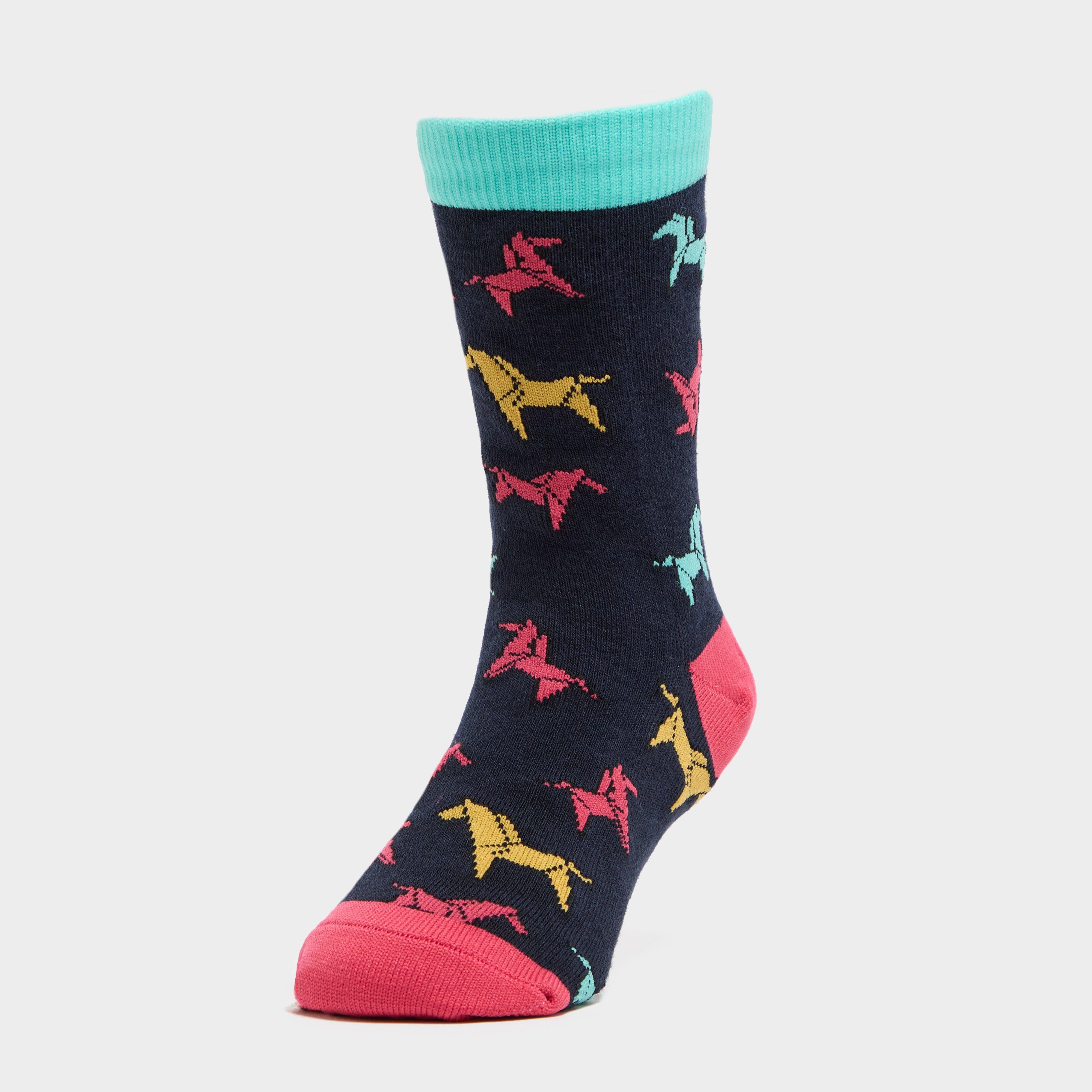 Kids Ankle Socks Pink Horse