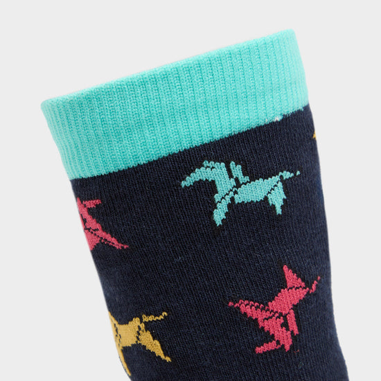 Kids Ankle Socks Pink Horse
