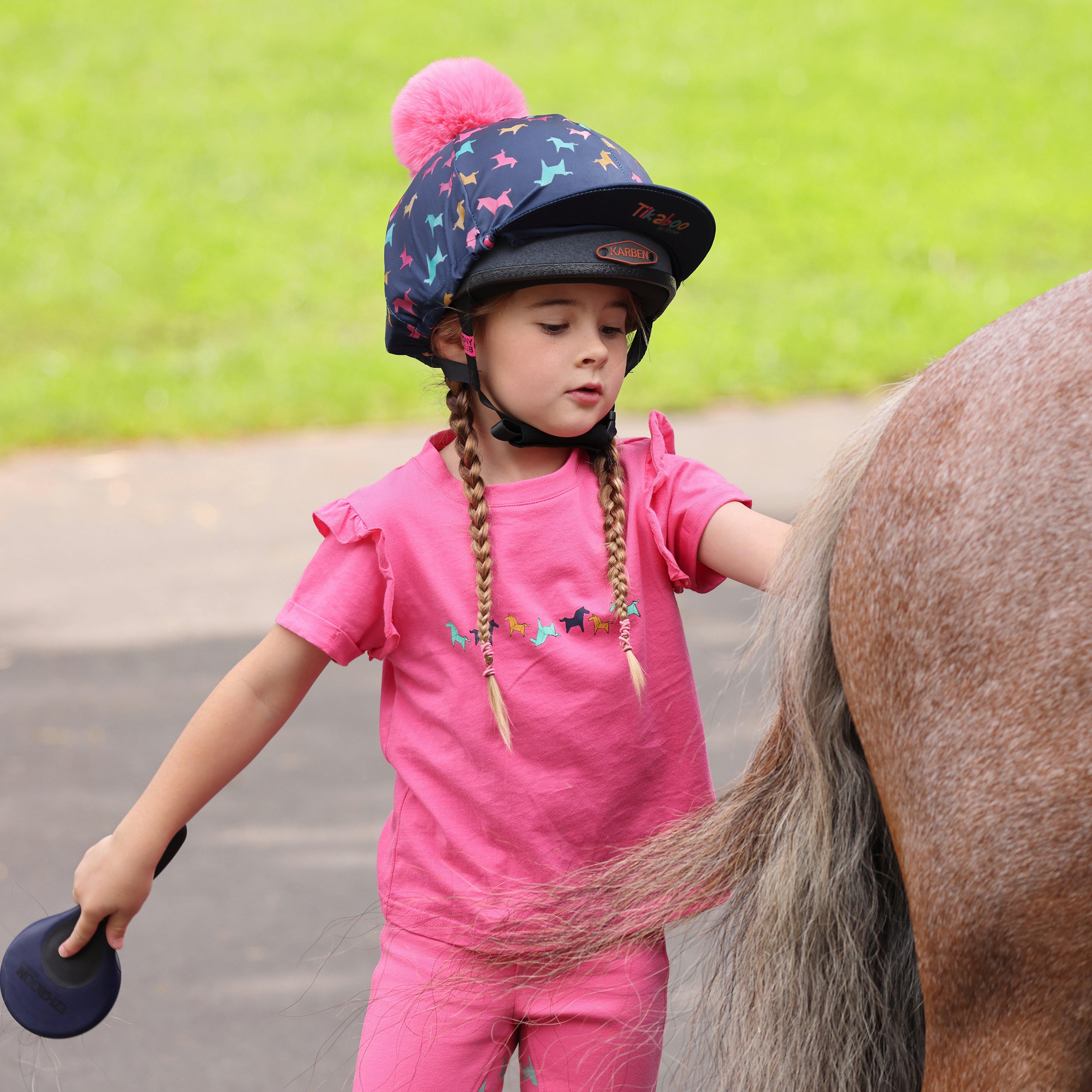 Kids Hat Cover Pink Horse