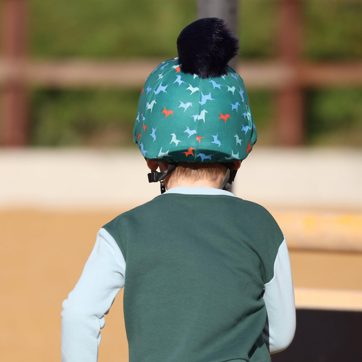 Kids Hat Cover Green Horse