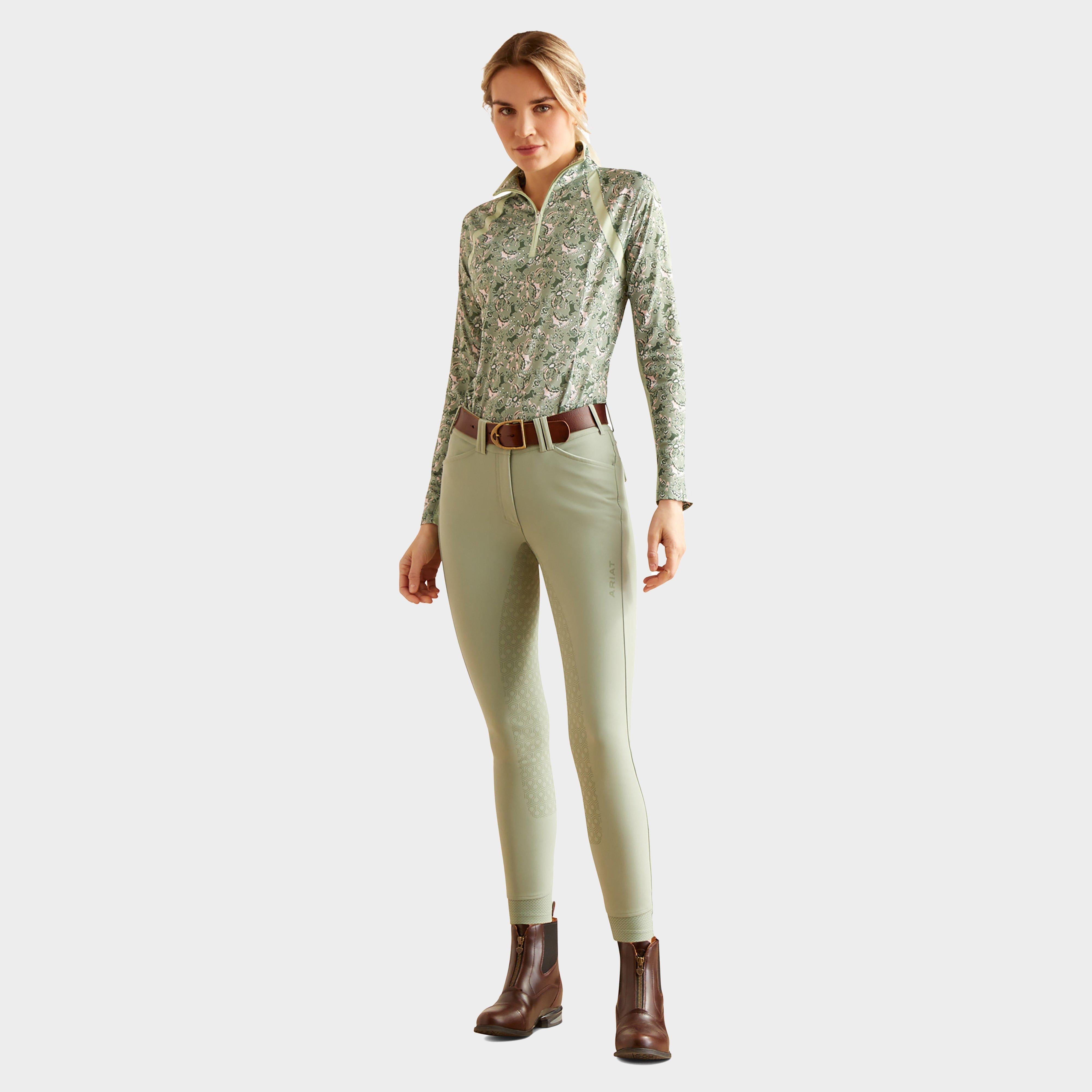 Womens Sunstopper 3.0 1/4 Zip Base Layer Green Baroque