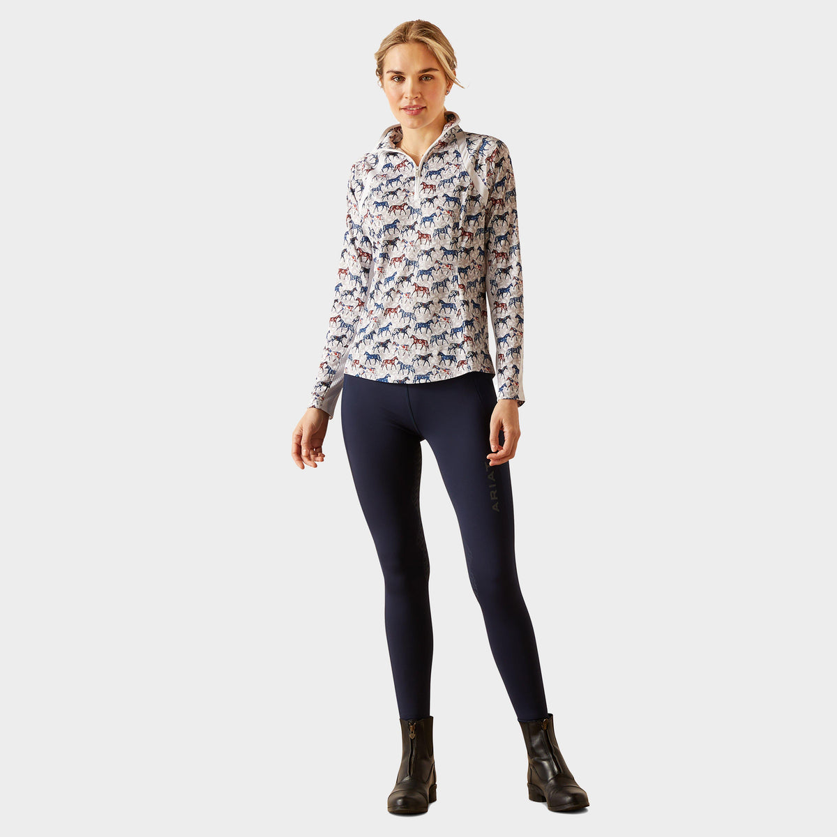 Womens Sunstopper 3.0 1/4 Zip Base Layer Painted Ponies