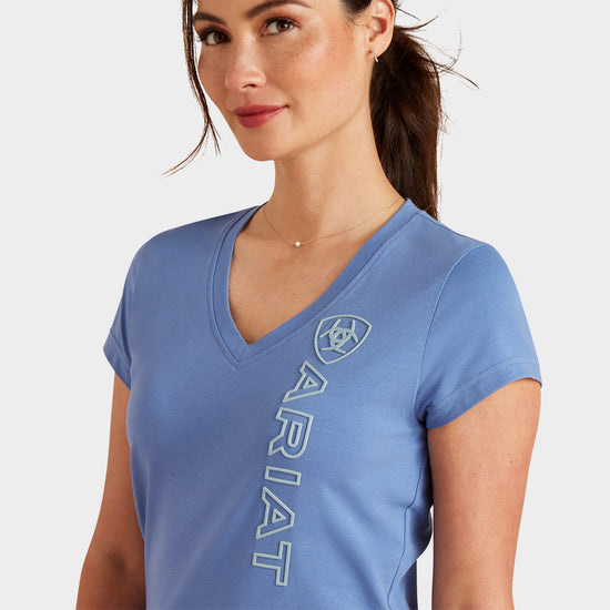 Womens Vertical Logo V T-Shirt Dutch Blue