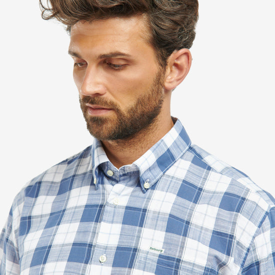 Mens Broxfield Regular Checked Shirt Classic Blue
