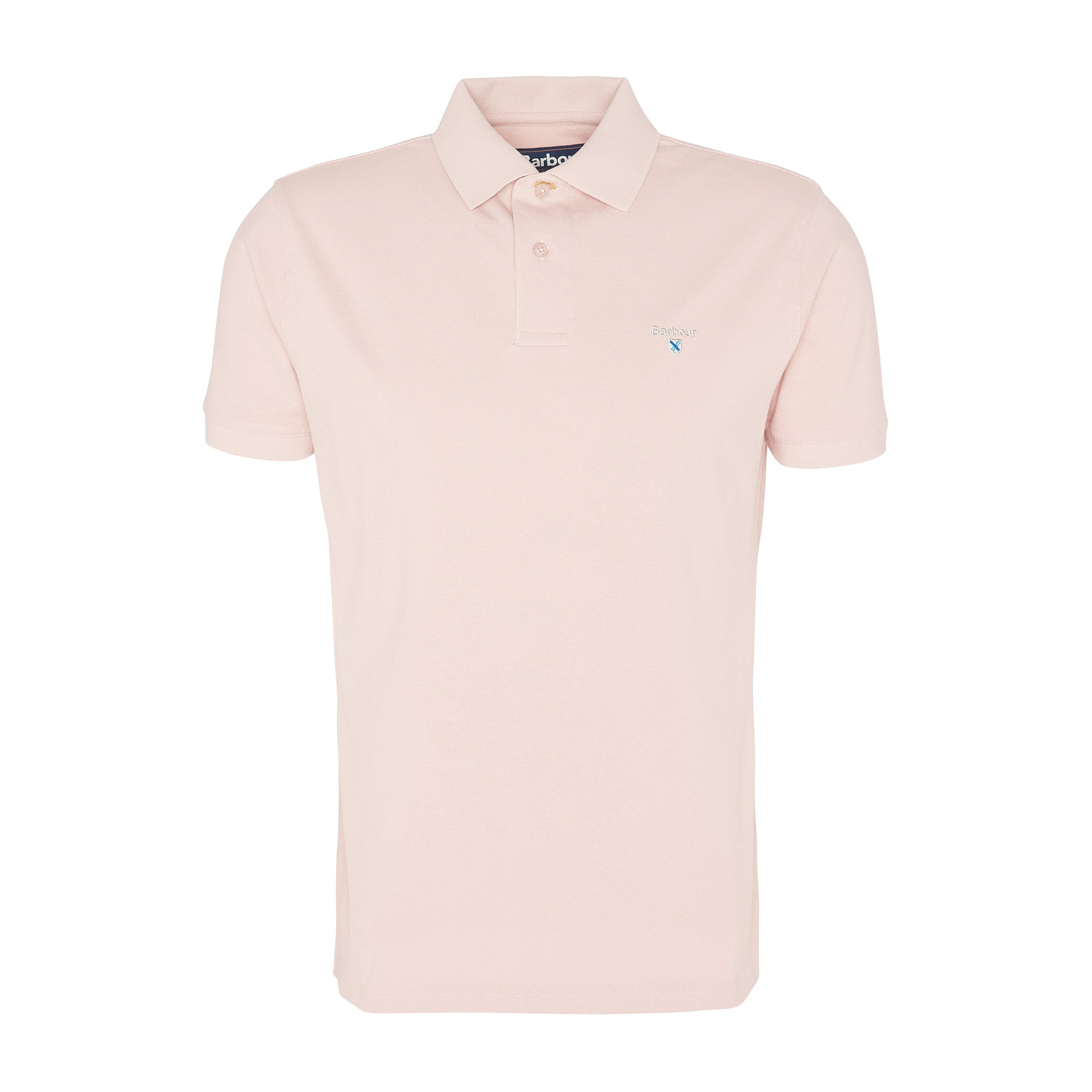 Mens Sports Polo Shirt Pink Mist