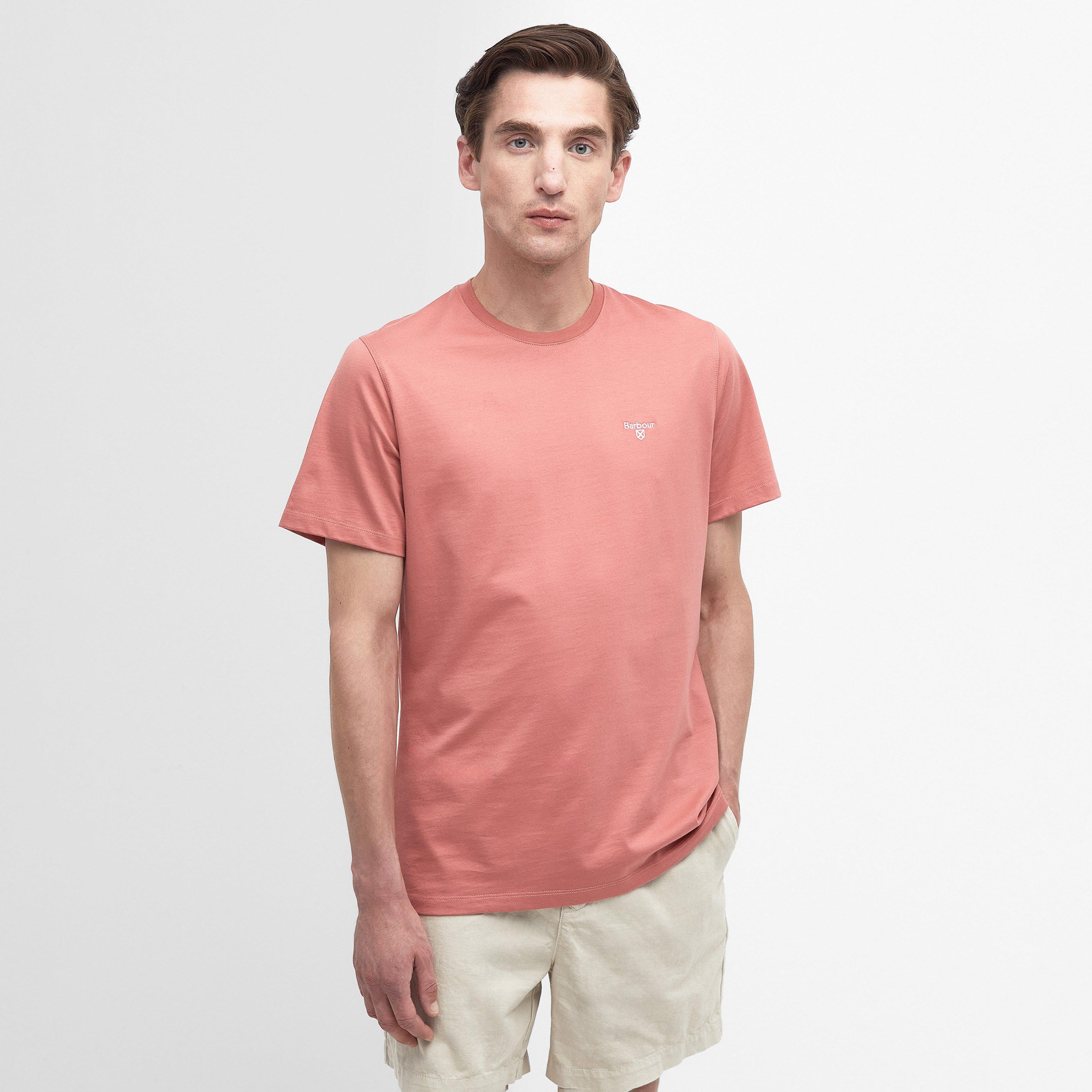 Mens Essential Sports T-Shirt Pink Clay
