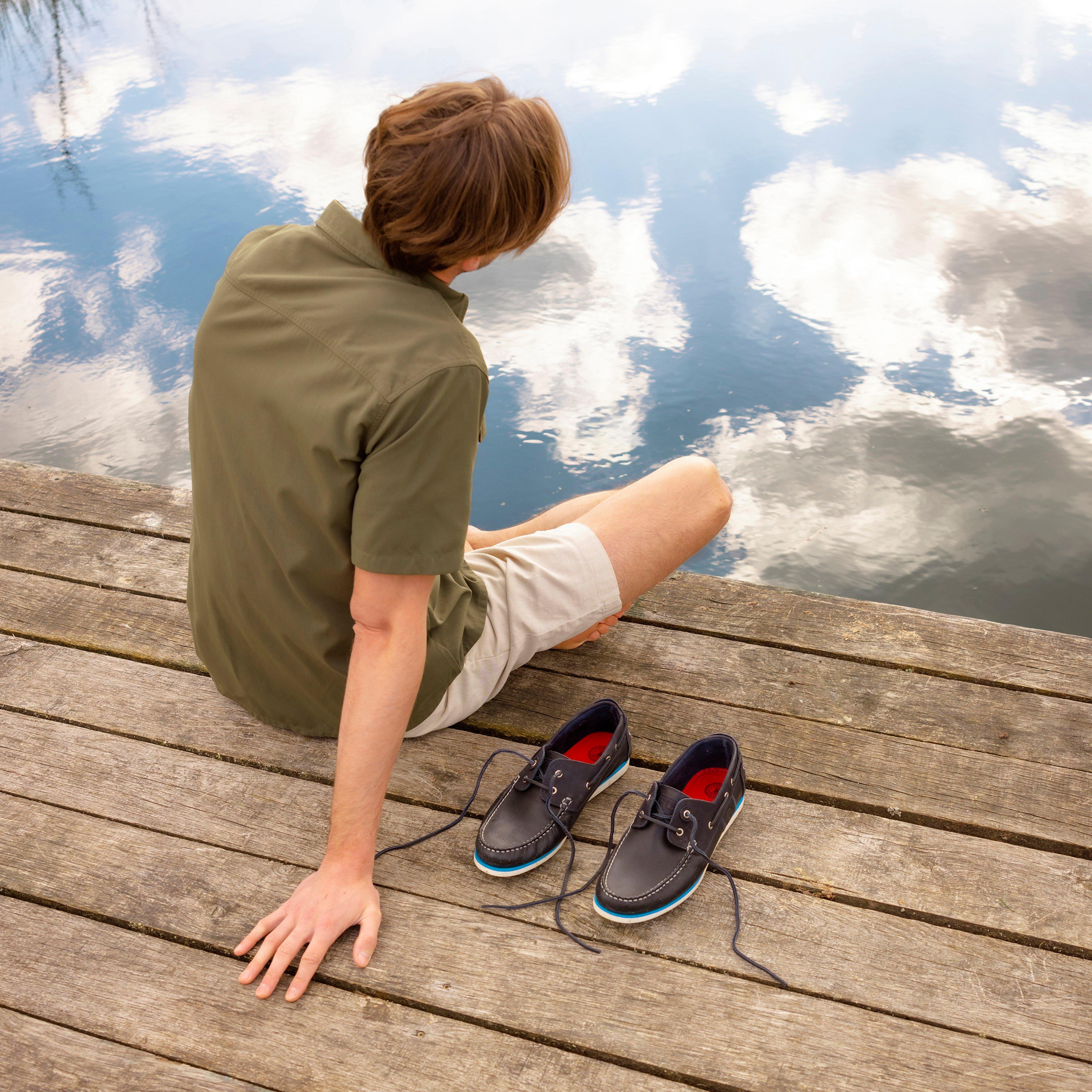 Mens Wake Boat Shoes Navy