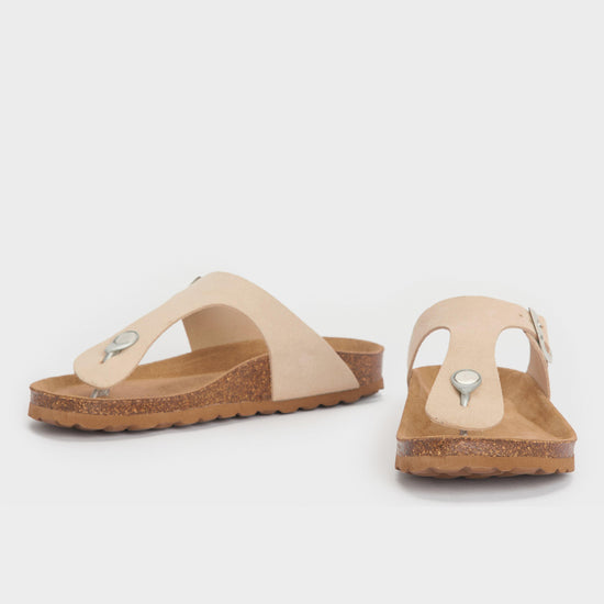 Womens Margate Sandals Parchment Suede