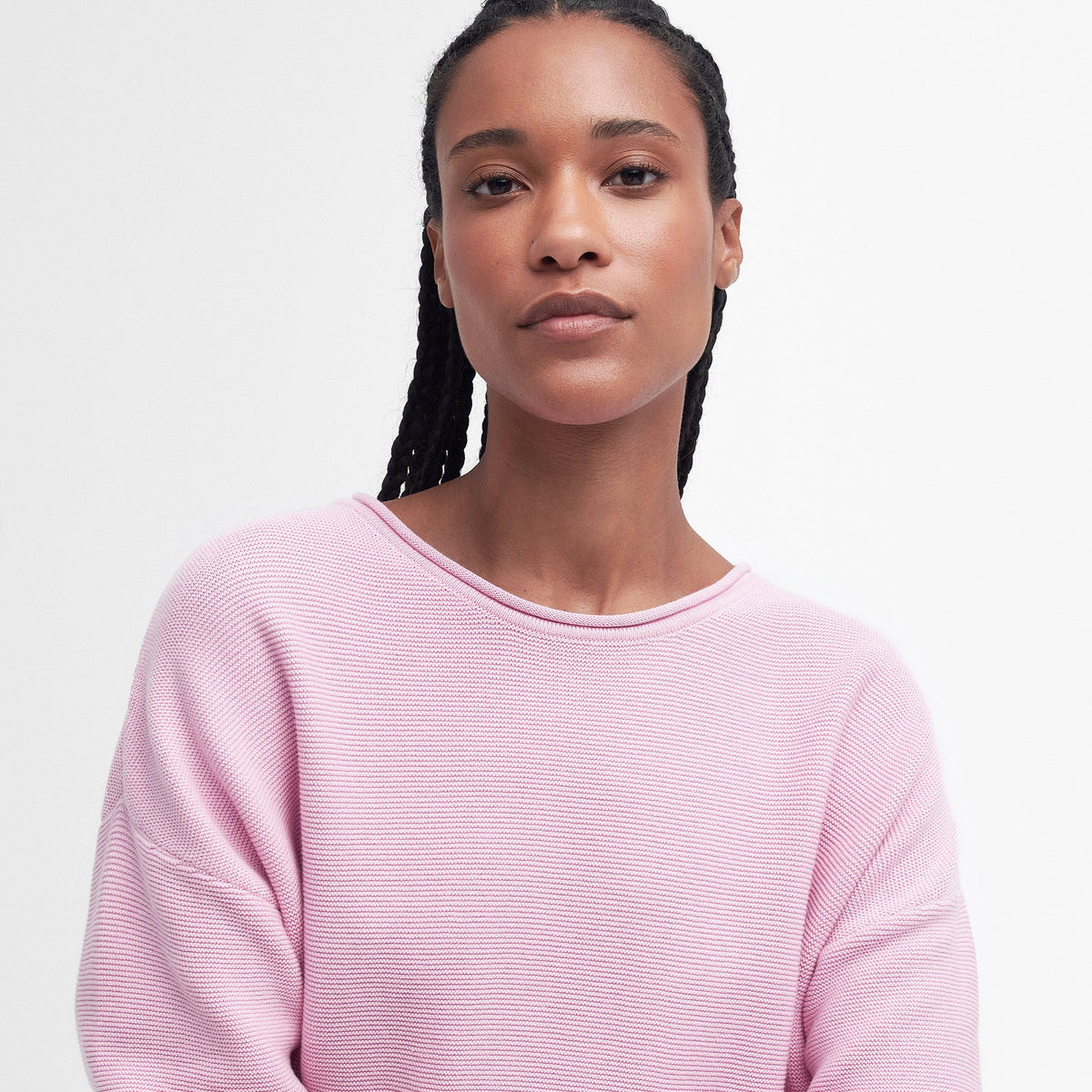 Womens Marine Knitted Jumper Mallow Pink