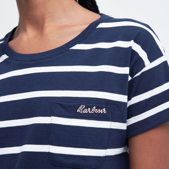 Womens Otterburn Stripe T-Shirt Navy/White Stripe