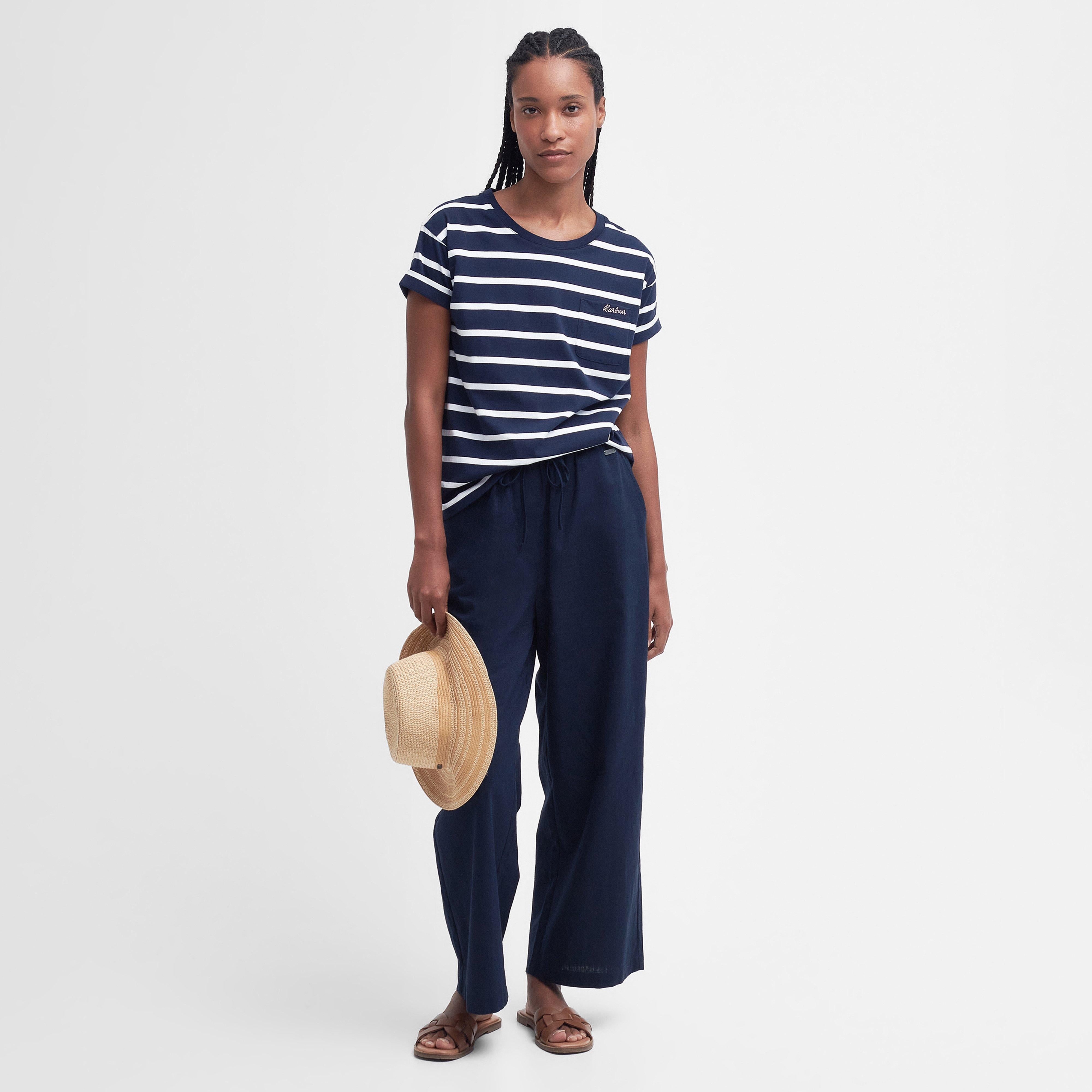 Womens Otterburn Stripe T-Shirt Navy/White Stripe