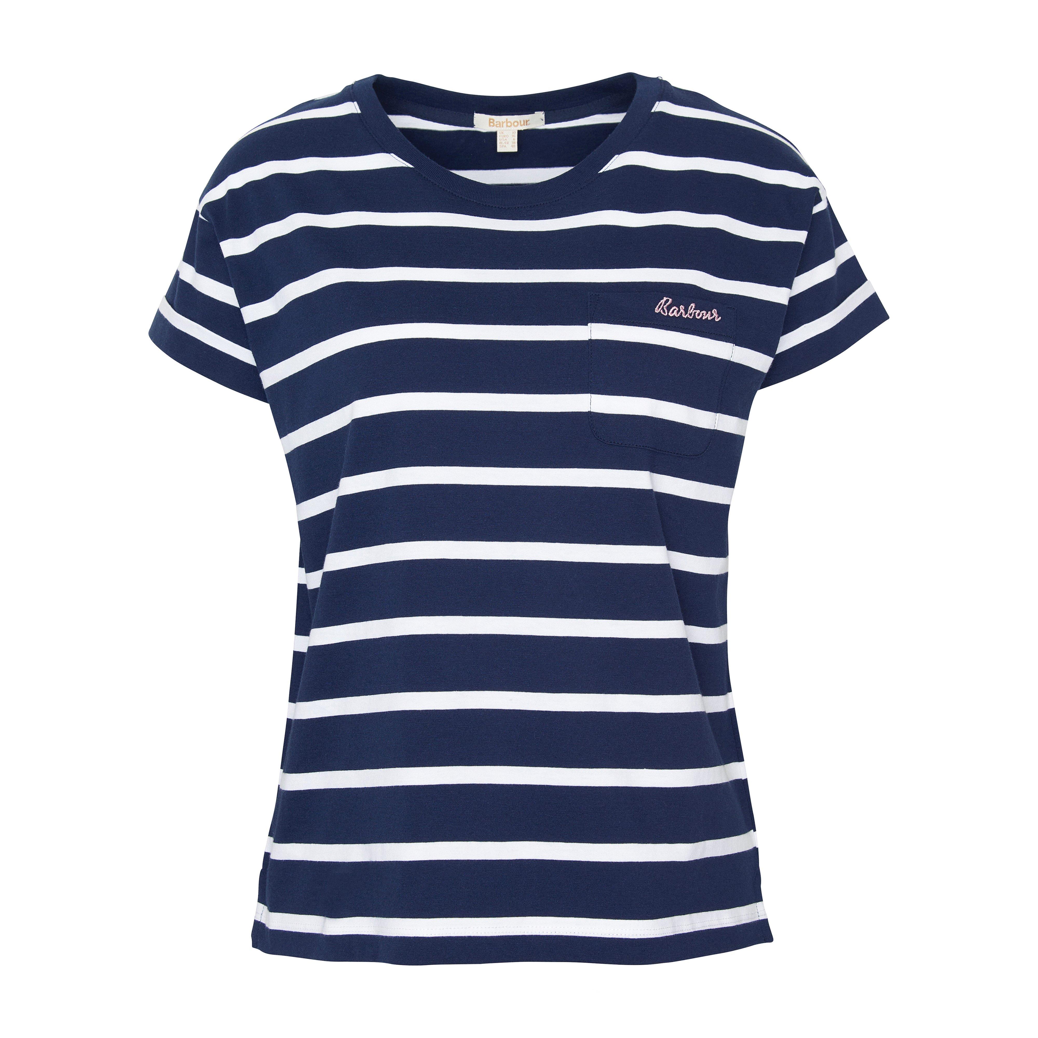 Womens Otterburn Stripe T-Shirt Navy/White Stripe